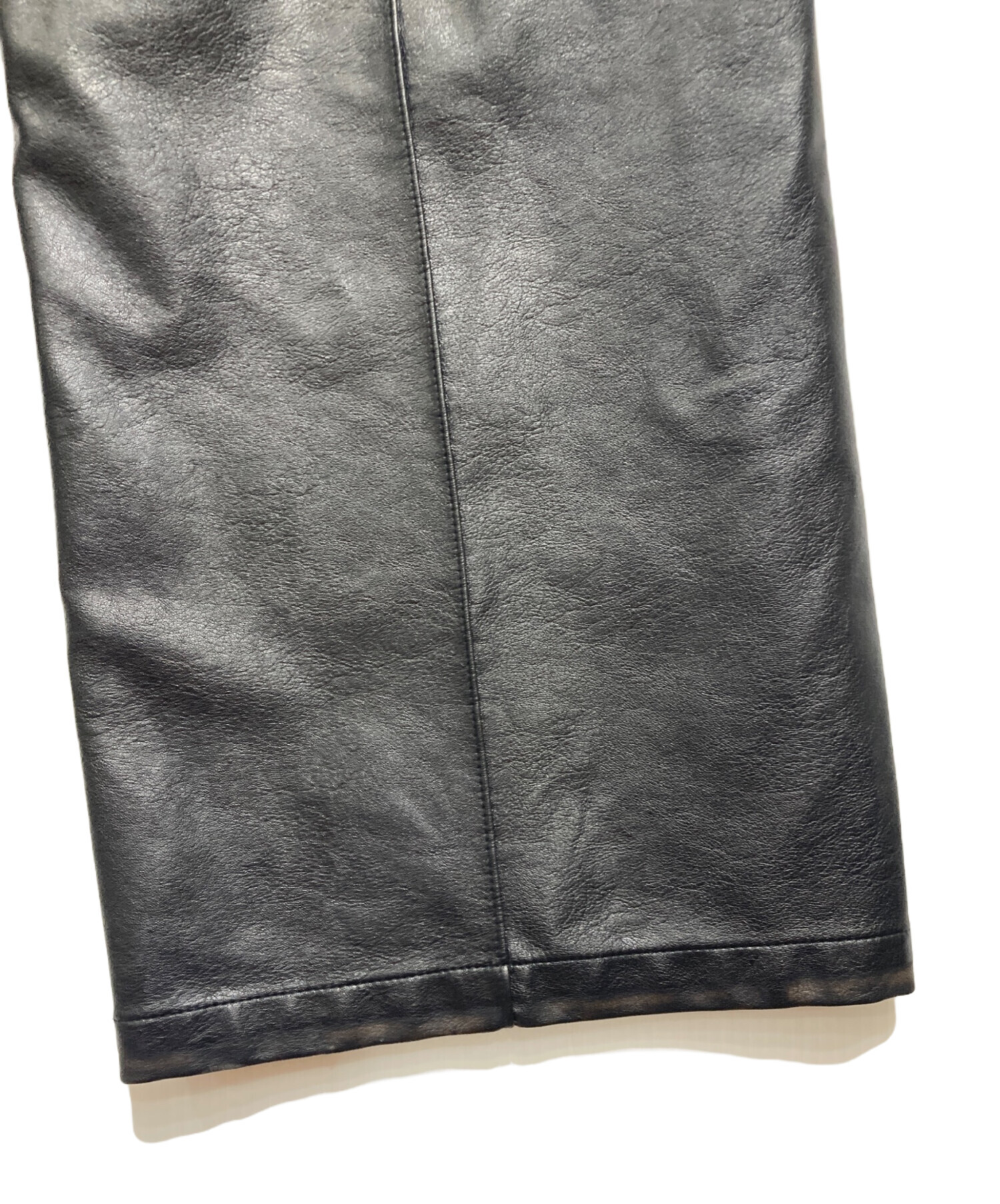中古・古着通販】AMERI (アメリ) レザーパンツ ブラック サイズ:M