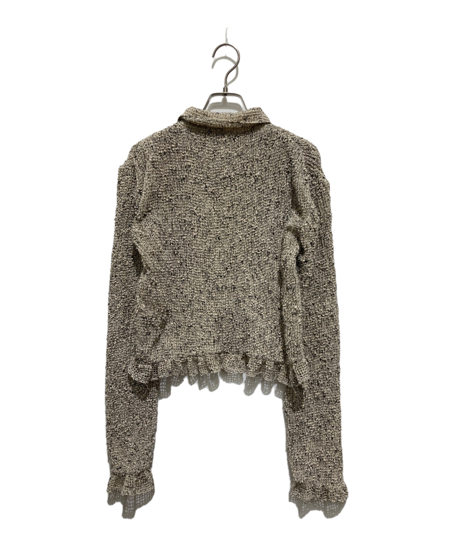 CLANE MIX MESH GATHER SHIRT サイズ2 クラネ CLANE MIX MESH GATHER SHIRT （IVORY） -靴＆ファッション通販