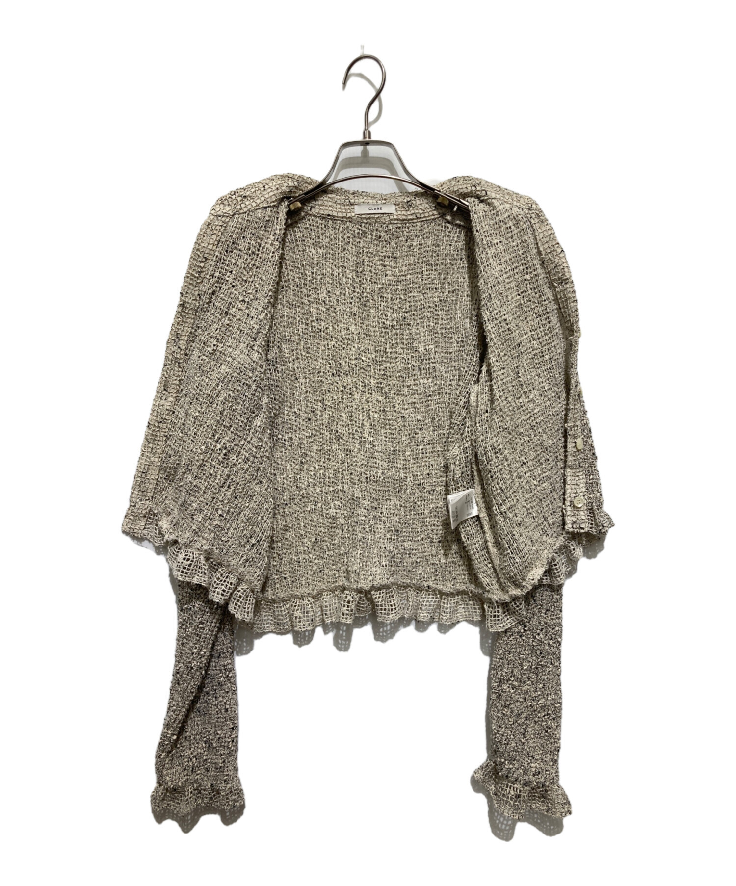 中古・古着通販】CLANE (クラネ) MIX MESH GATHER SHIRT ベージュ