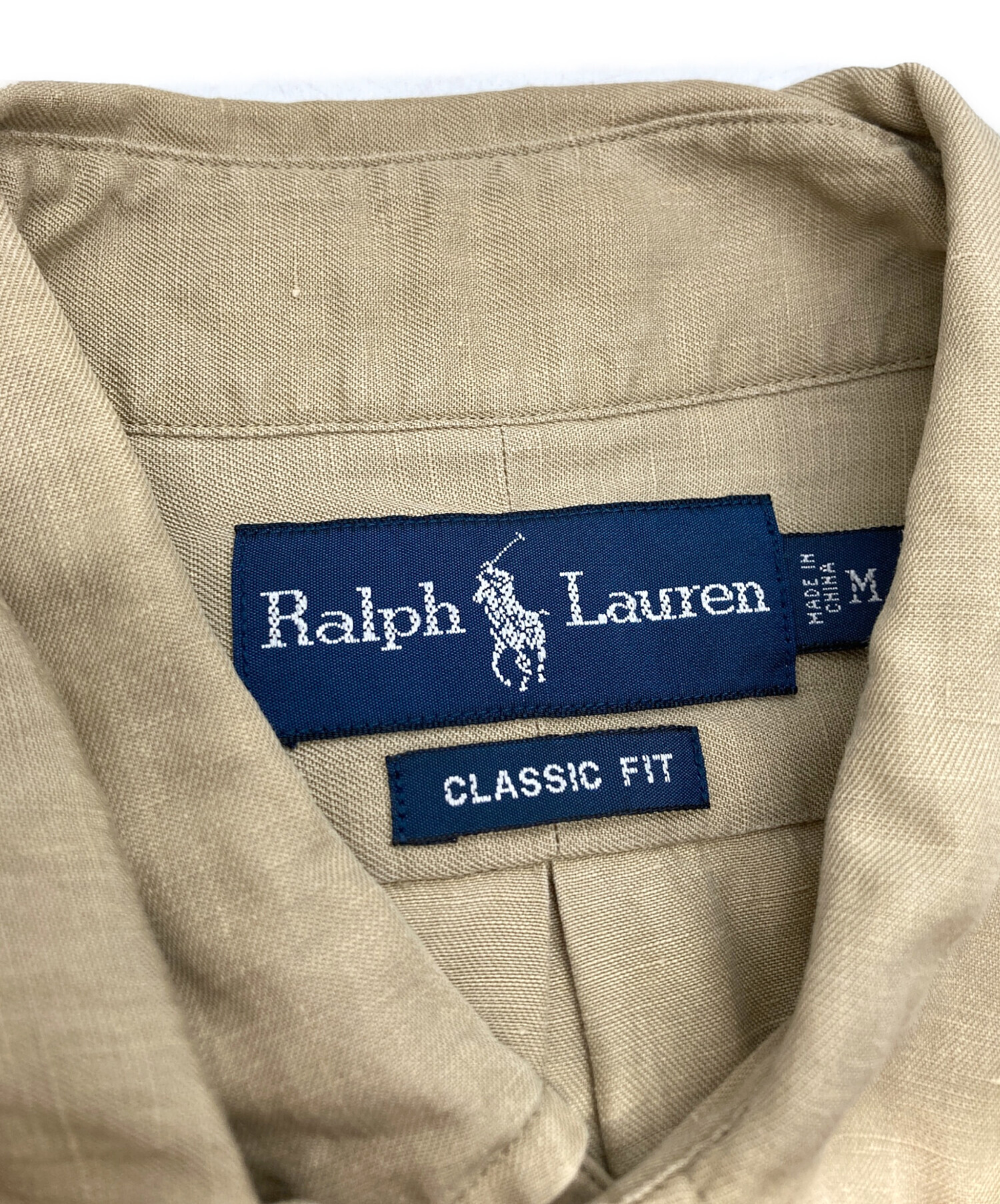 専用【L】ラルフローレン　リネン　シルク　シャツ　ベージュ　長袖　クラシック 中古・古着通販】RALPH LAUREN (ラルフローレン) シルクリネンシャツ