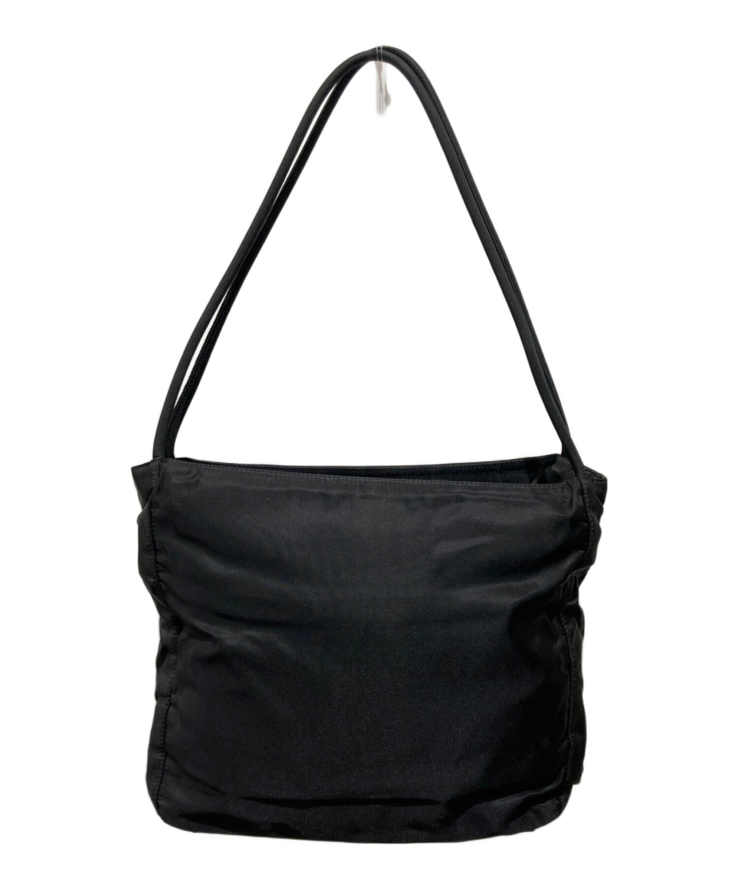 本物 プラダ PRADA ナイロン ショルダーバッグ トートバッグ ブラック バッグ 中古・ 中古・古着通販】PRADA (プラダ) サイドロゴプレートナイロントート