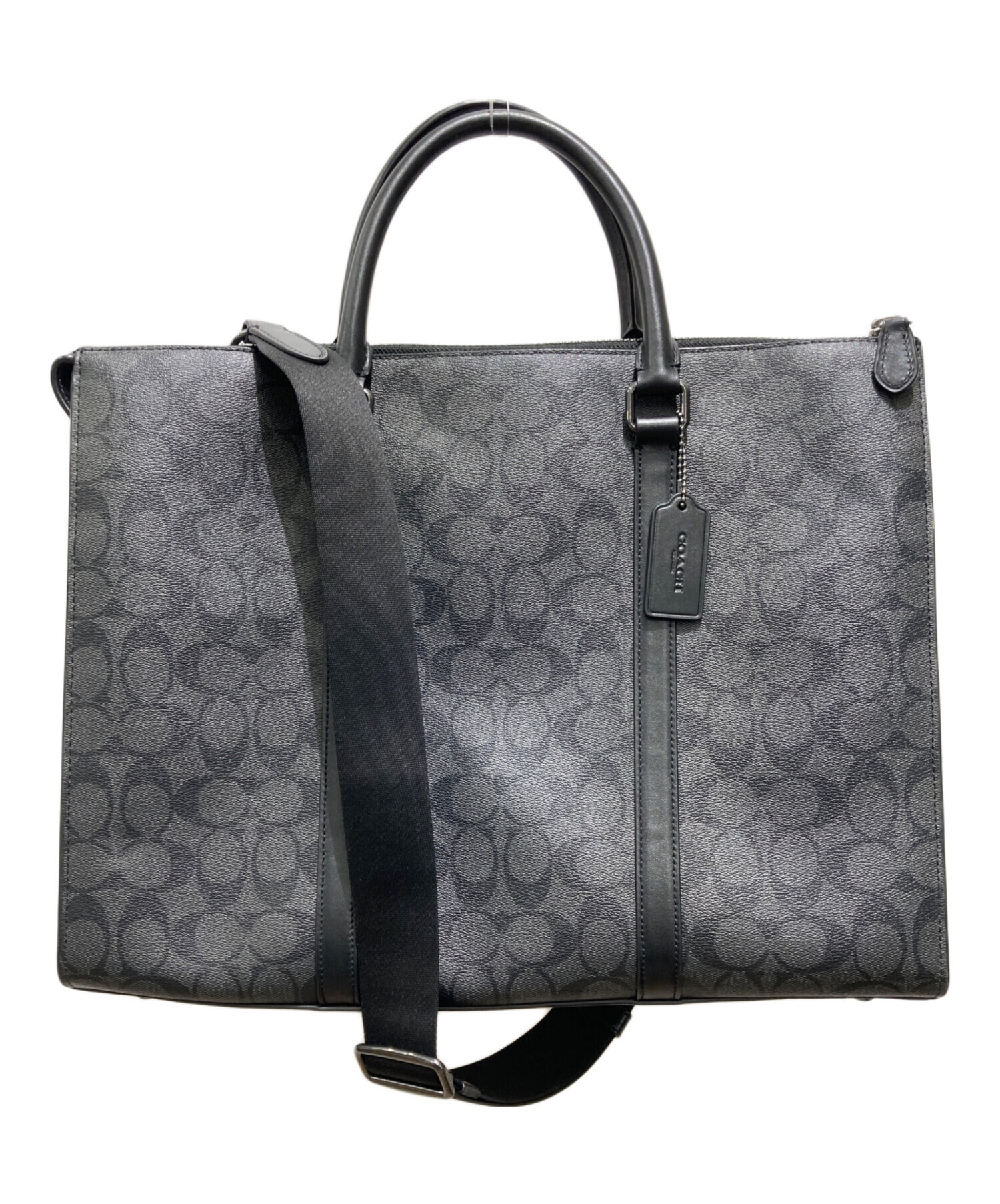 中古・古着通販】COACH (コーチ) シグネチャー2WAYトートバッグ グレー