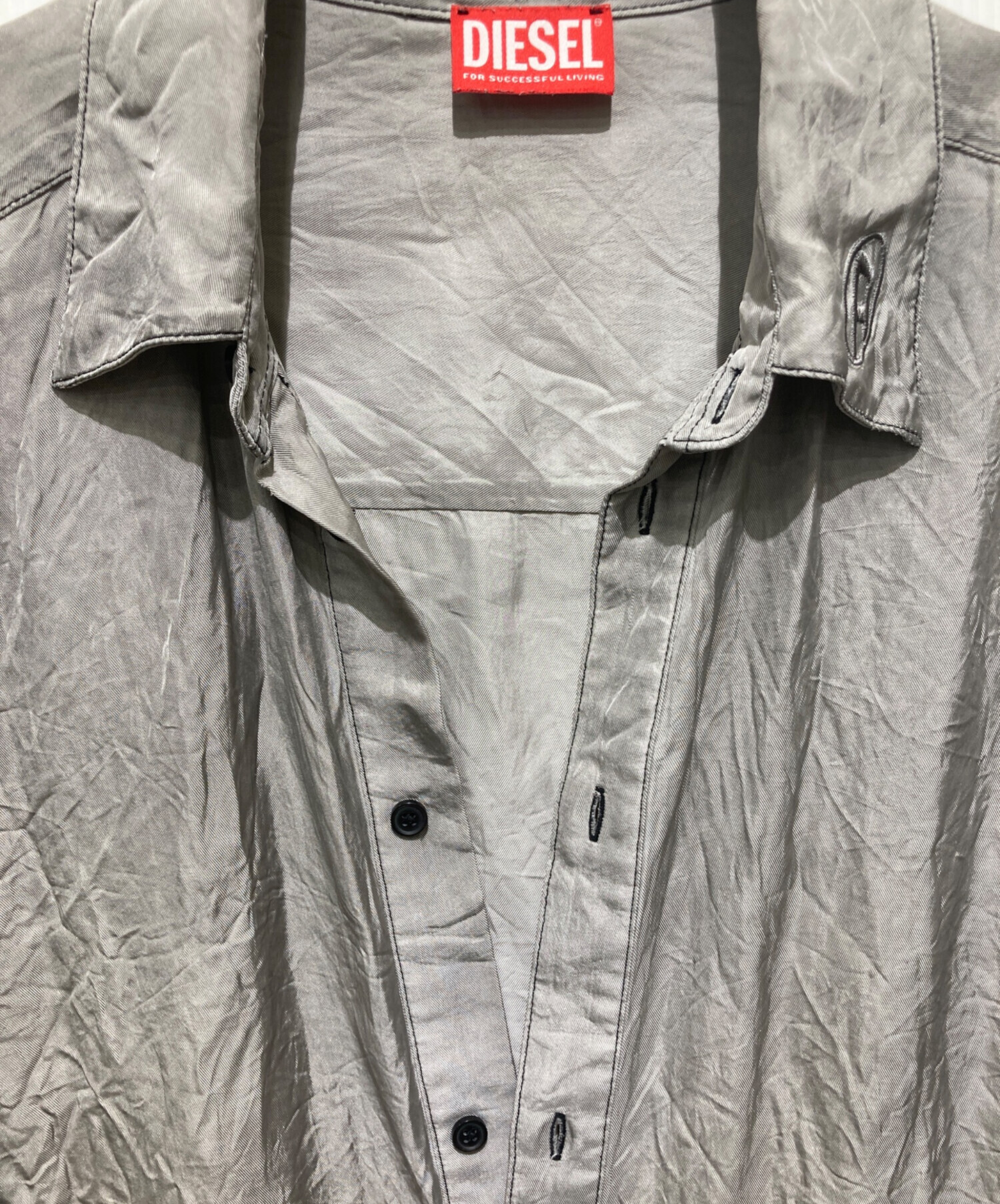 中古・古着通販】DIESEL (ディーゼル) S-LEONシワ加工サテンシャツ