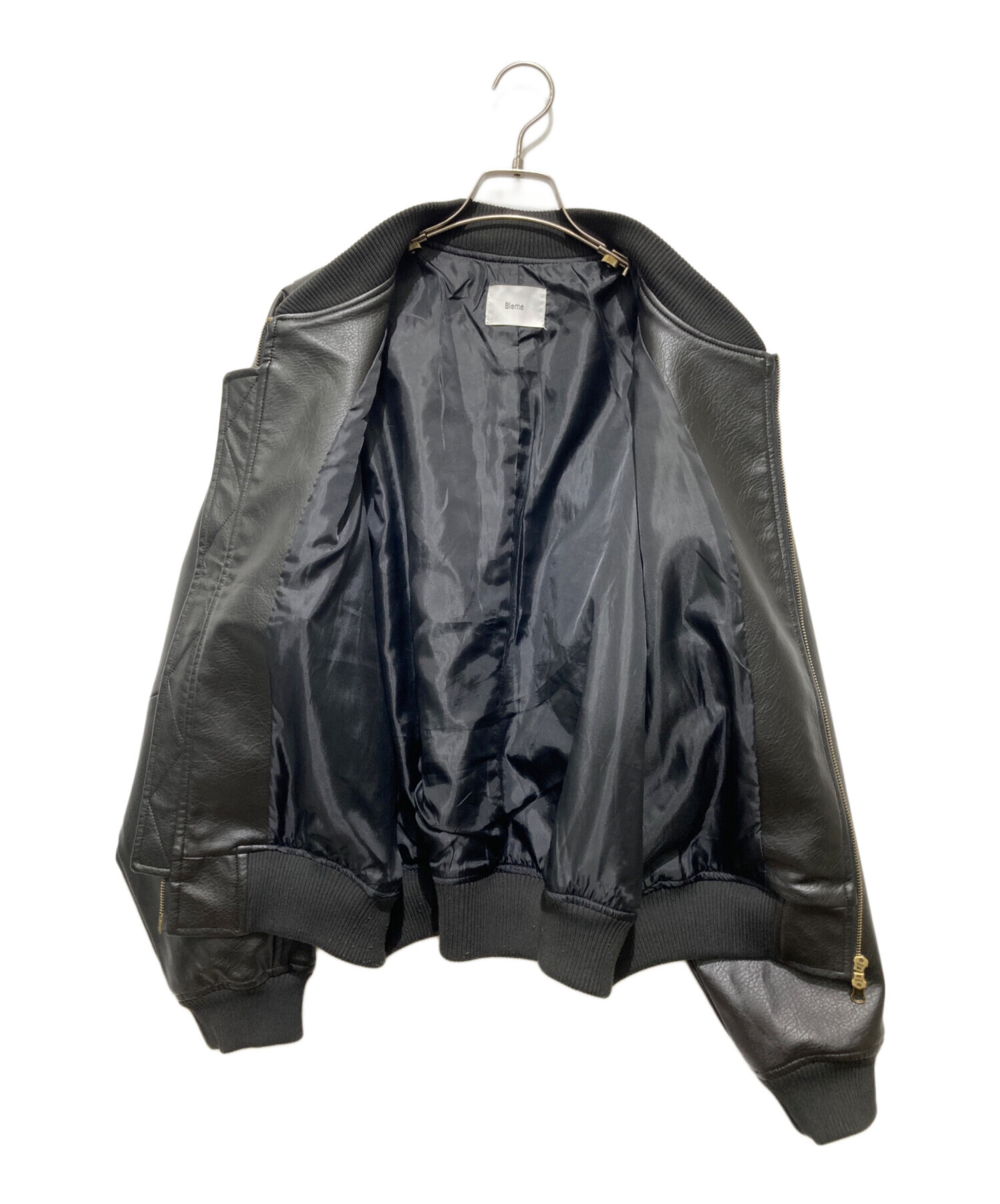 中古・古着通販】Bleme (ブレム) フェイクレザーブルゾン ブラック 
