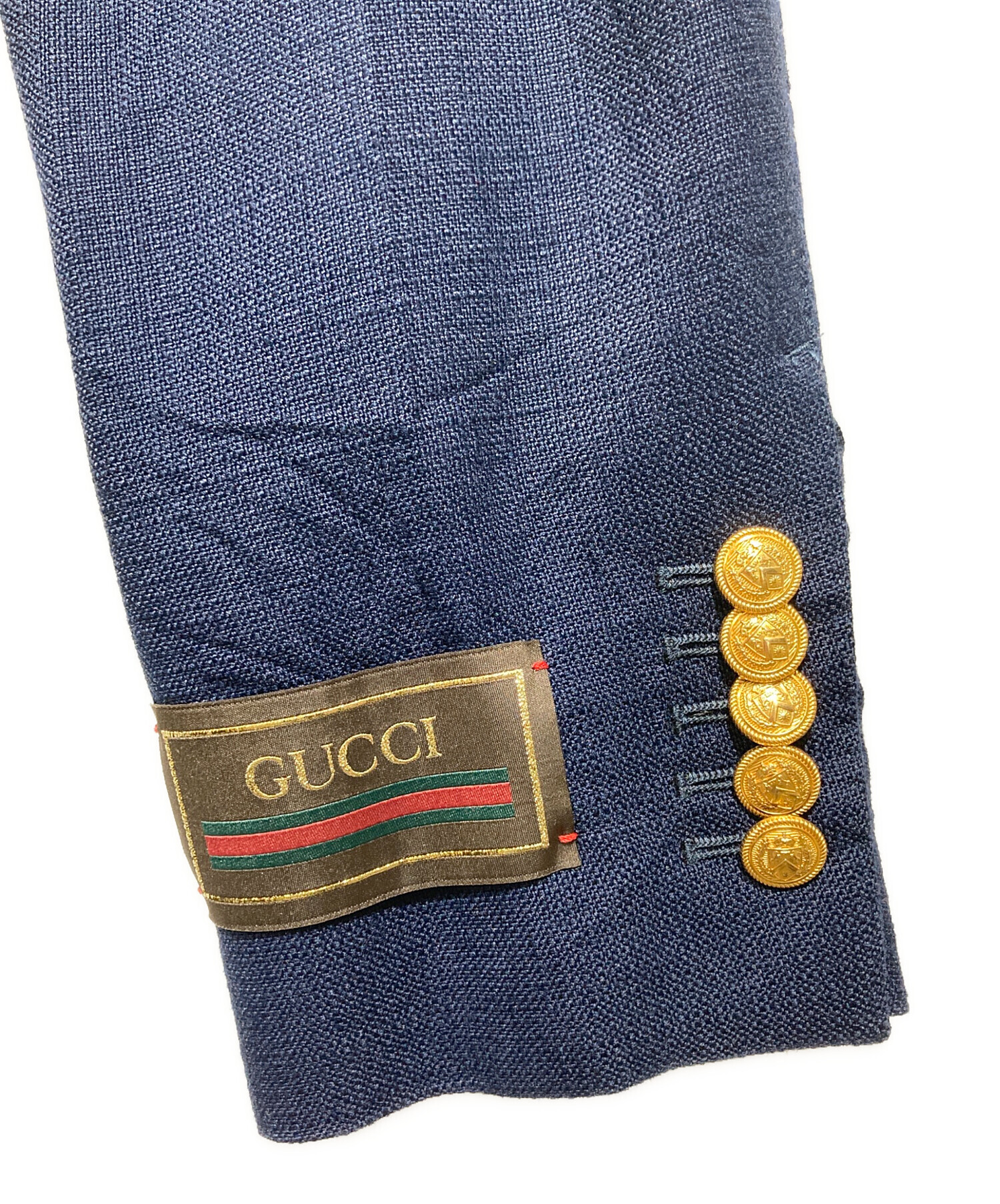 GUCCI ネイビー トリム付きジャケット 新品タグ付き 中古・古着通販】GUCCI (グッチ) リンクルエフェクト ビスコース