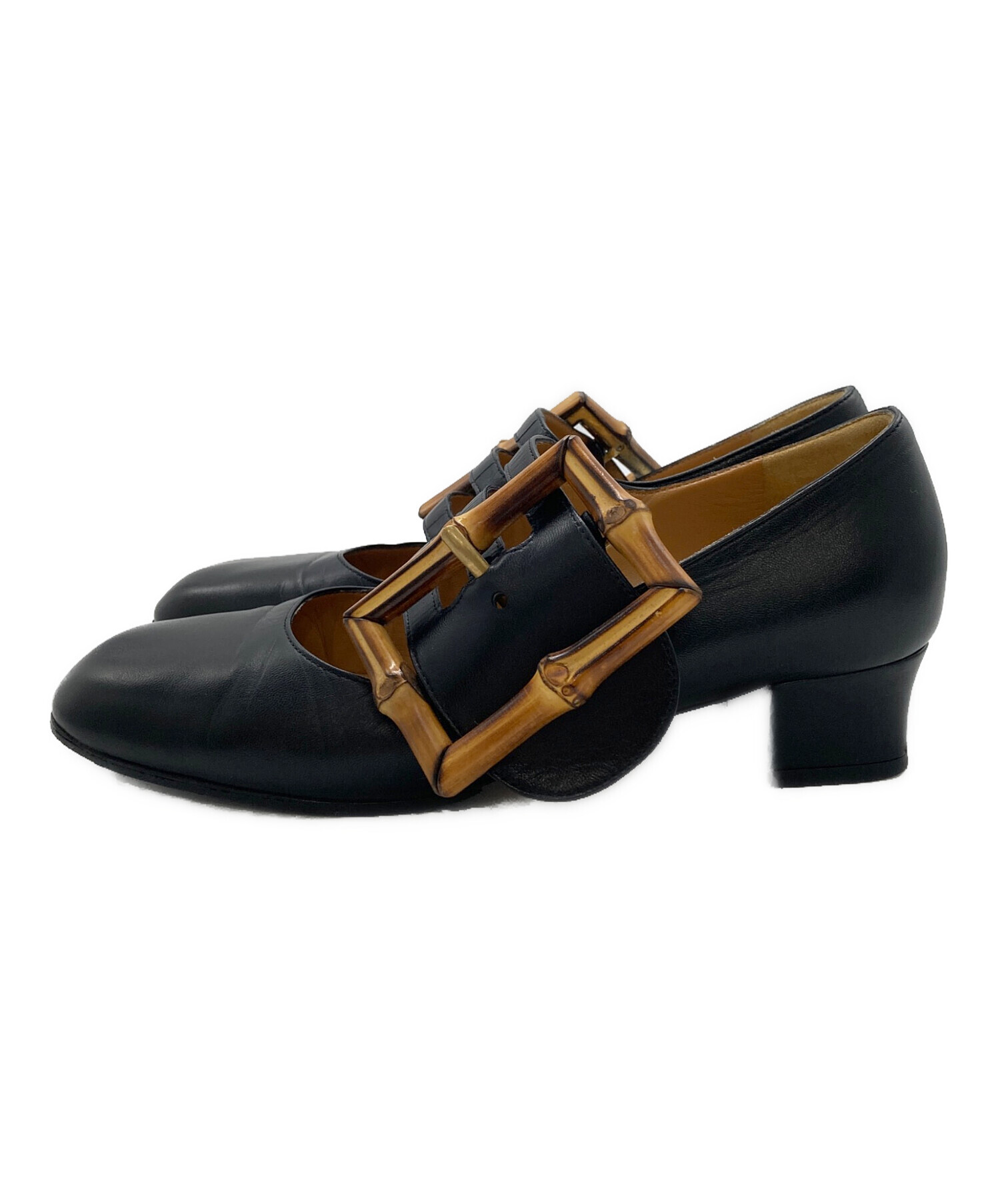 中古・古着通販】GUCCI (グッチ) バンブーバックルストラップパンプス 中古・古着通販】GUCCI (グッチ) バンブーバックルストラップパンプス