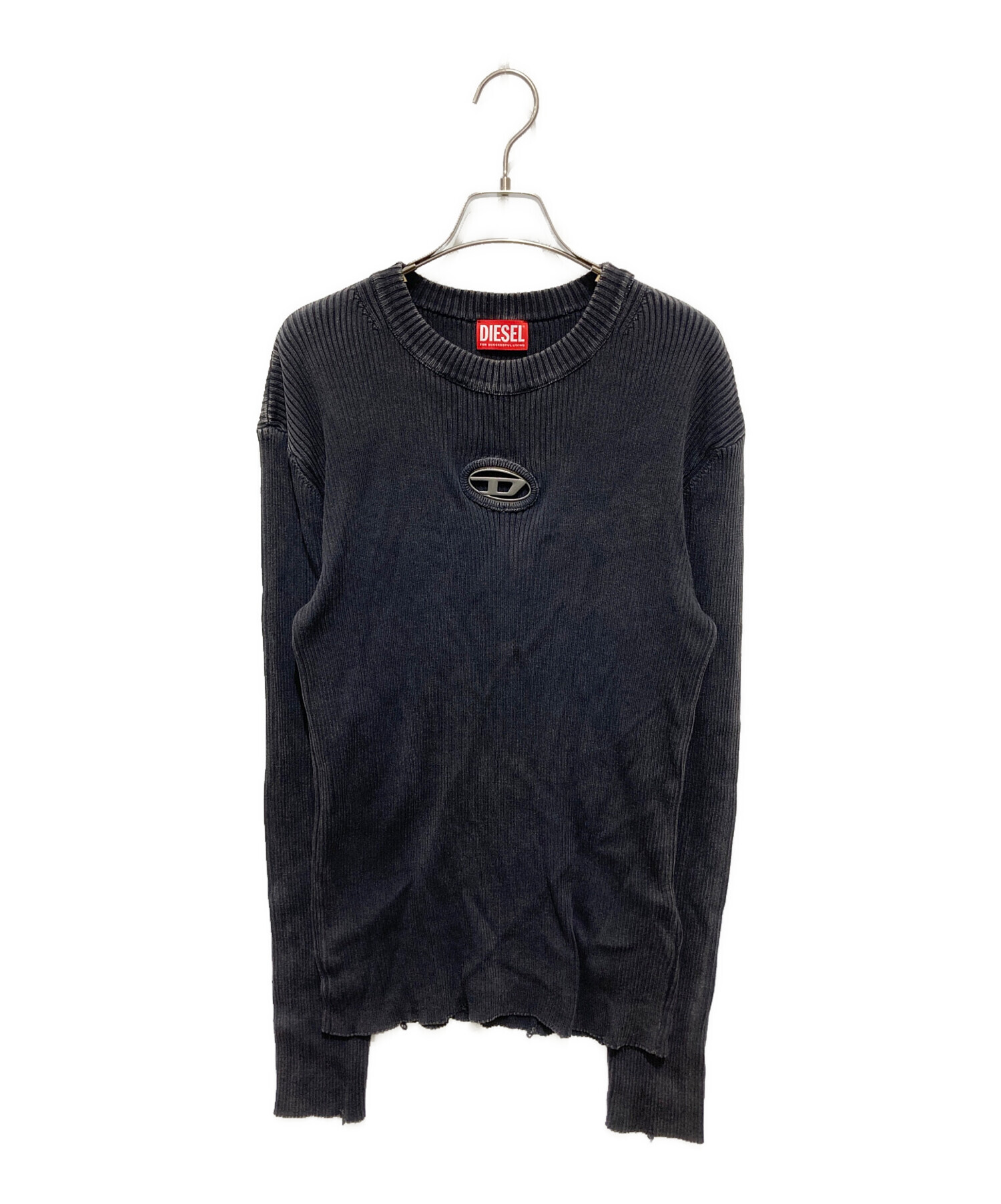 中古・古着通販】DIESEL (ディーゼル) リブダメージ加工ニット 中古・古着通販】DIESEL (ディーゼル) リブダメージ加工ニット