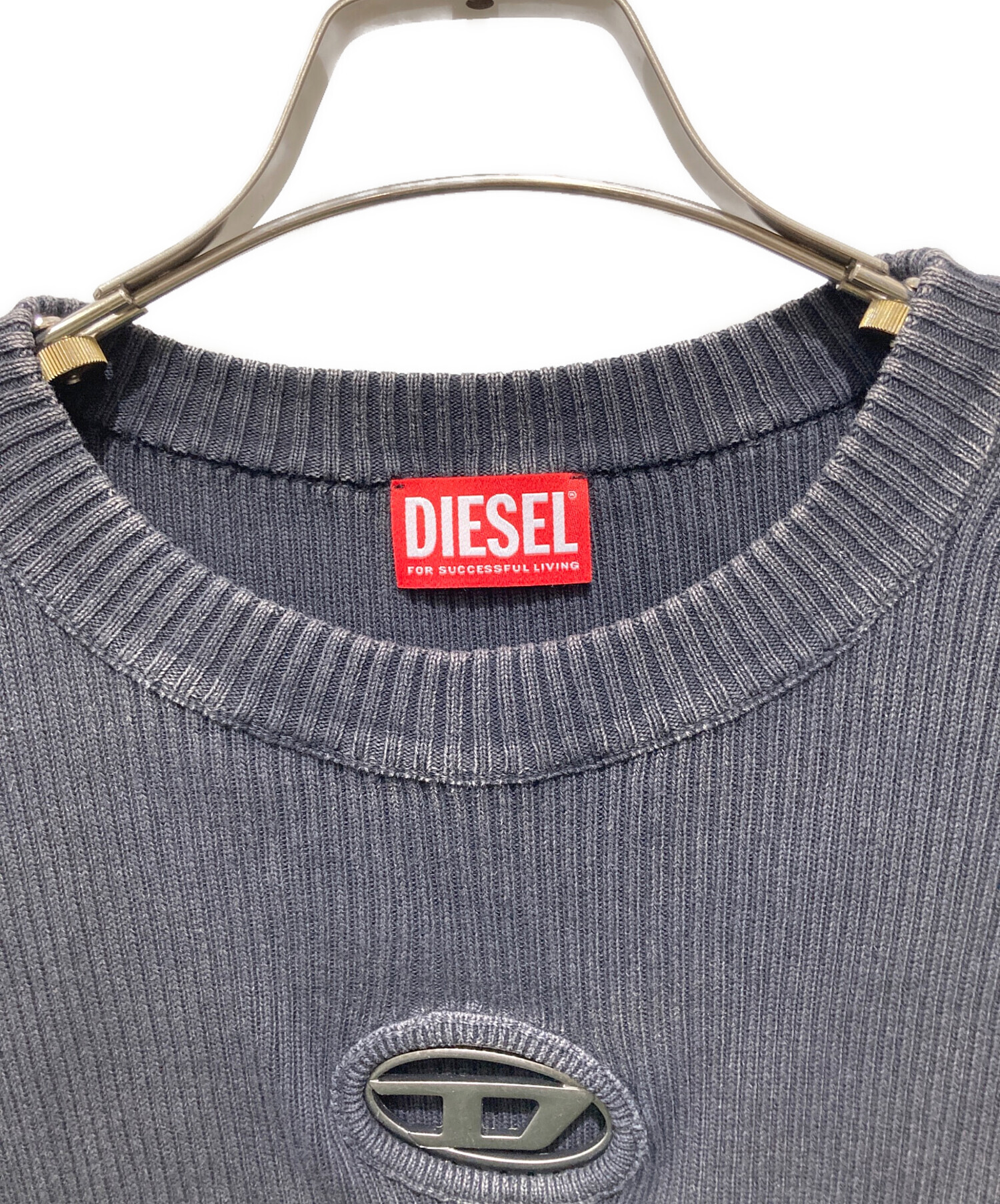 中古・古着通販】DIESEL (ディーゼル) リブダメージ加工ニット