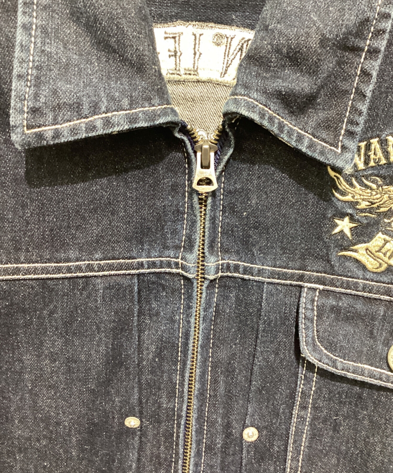 中古・古着通販】VANSON (バンソン) デニムオールインワン ネイビー