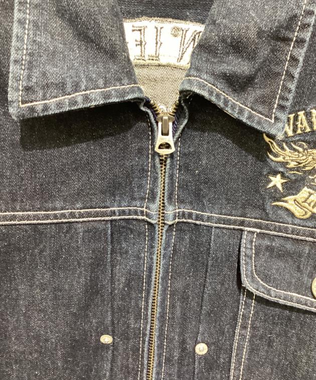 中古・古着通販】VANSON (バンソン) デニムオールインワン ネイビー