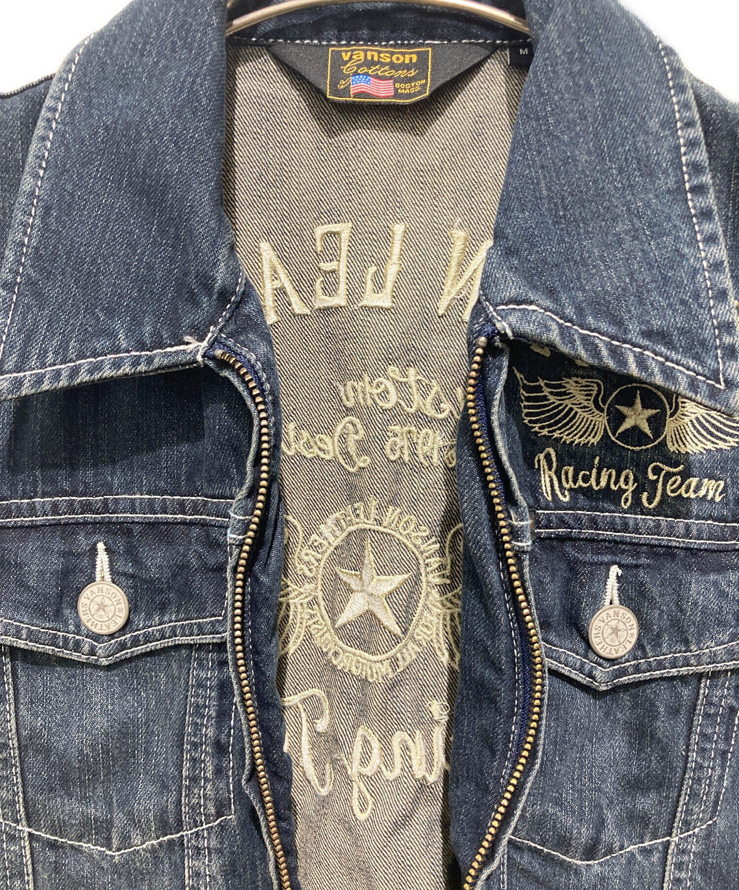 中古・古着通販】VANSON (バンソン) デニムオールインワン ネイビー