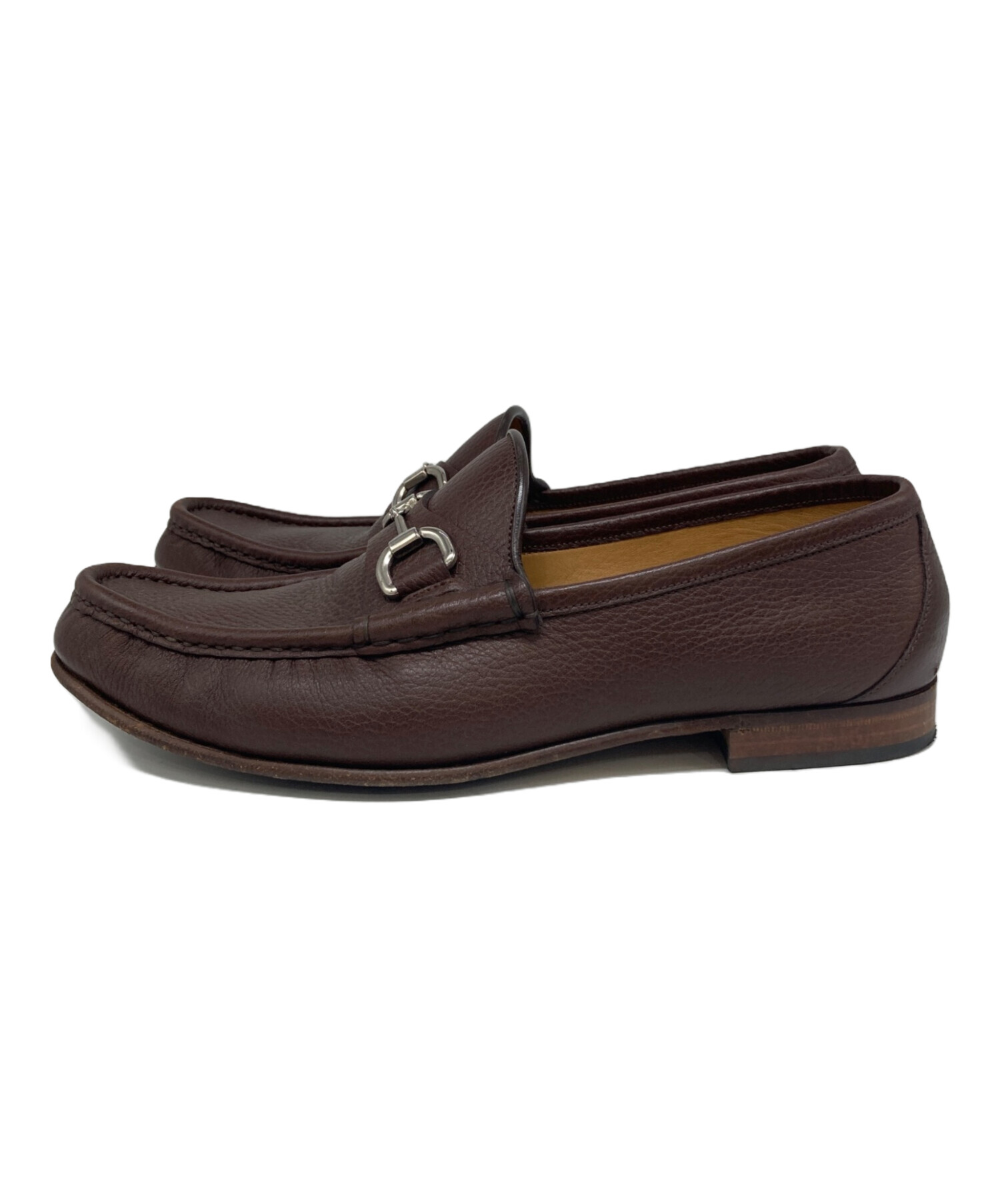 中古・古着通販】GUCCI (グッチ) ビットローファー ブラウン サイズ:W7