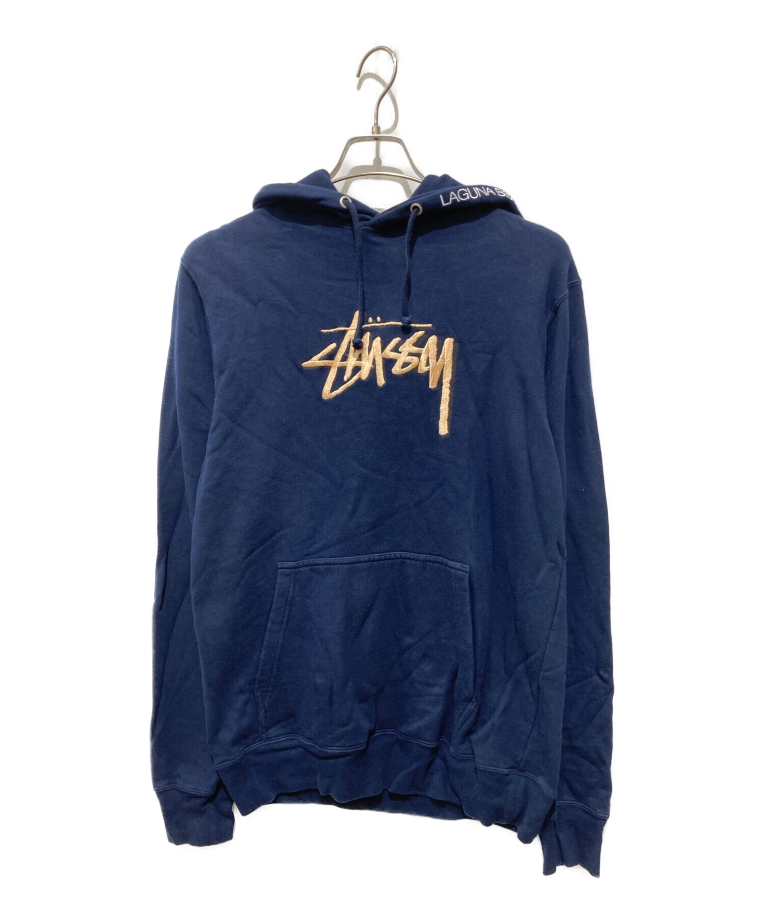 中古・古着通販】stussy (ステューシー) ロゴ刺繍パーカー ネイビー