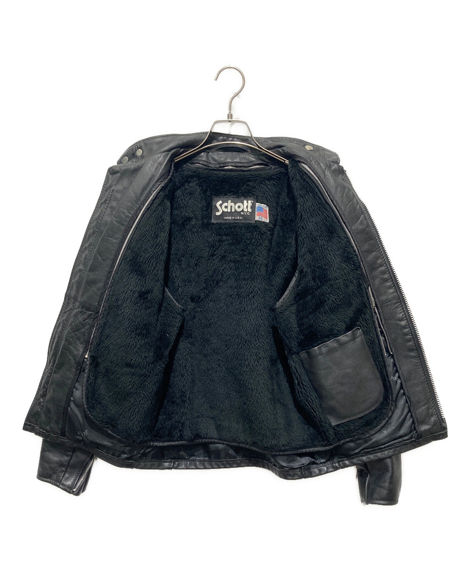 中古・古着通販】Schott (ショット) ライナー付きシングルライダース