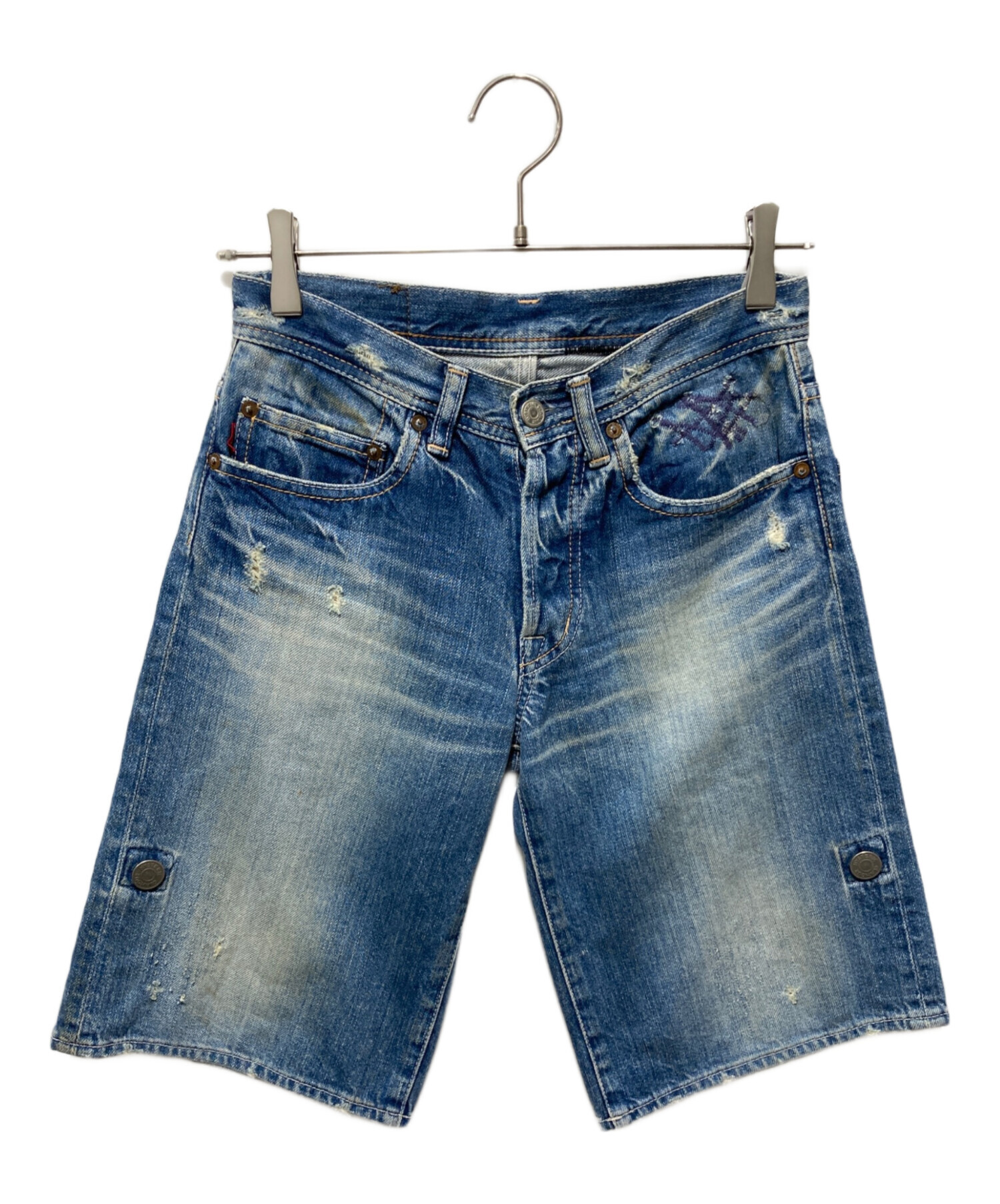 ヒステリックグラマー ダメージ加工 スタッズ デニム ショートパンツ 中古・古着通販】Hysteric Glamour (ヒステリックグラマー) ダメージ