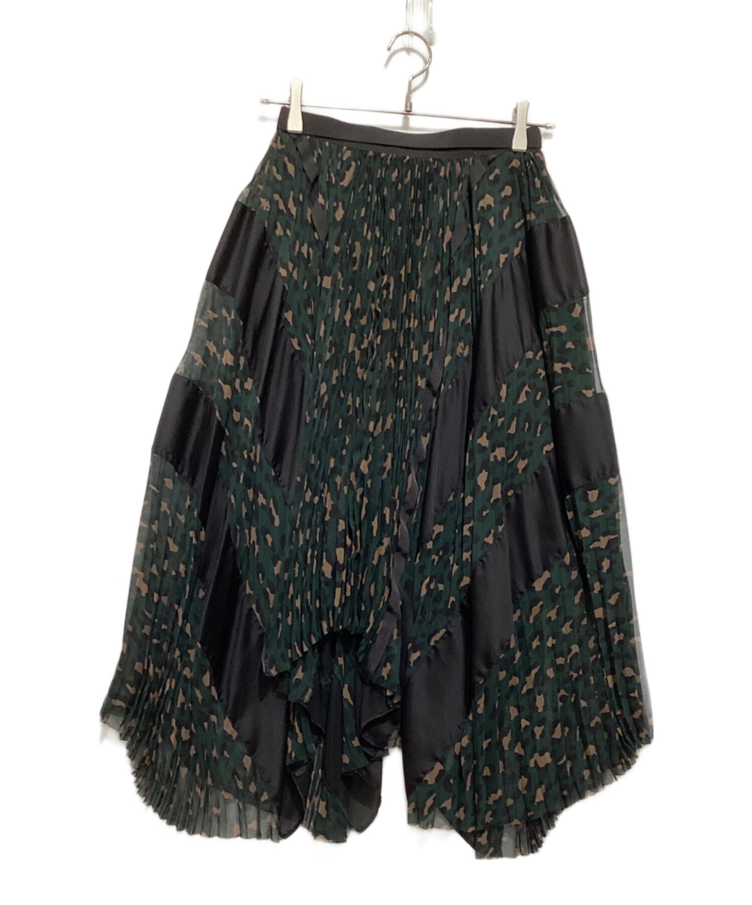 sacai サカイ プリーツスカート ドッキング レイヤード コットンシルク 中古・古着通販】sacai (サカイ) シフォンロングプリーツスカート