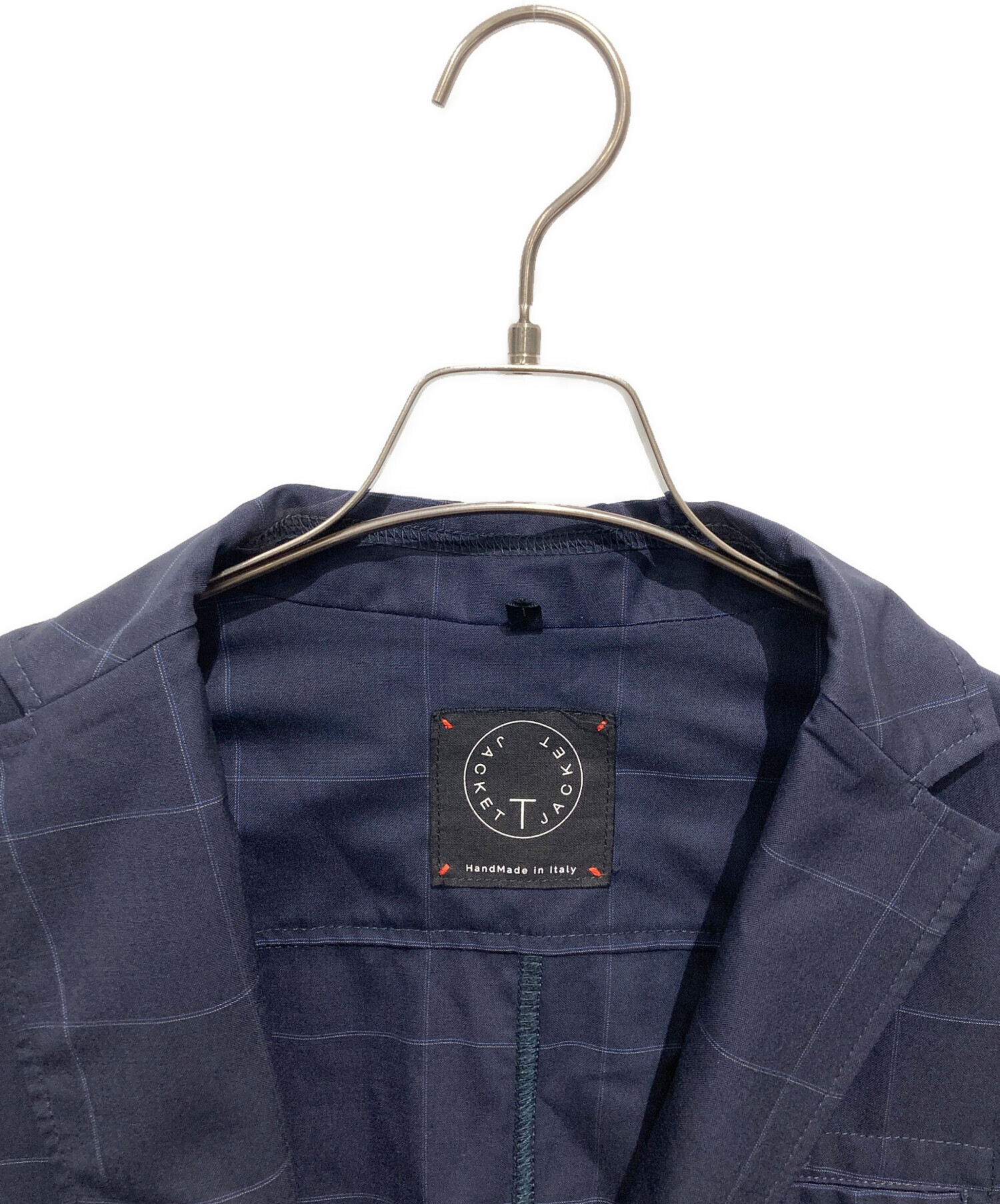 T-JACKET By TONELLO ティージャケット バイ トネッロ チェックジャケット ネイビー サイズ