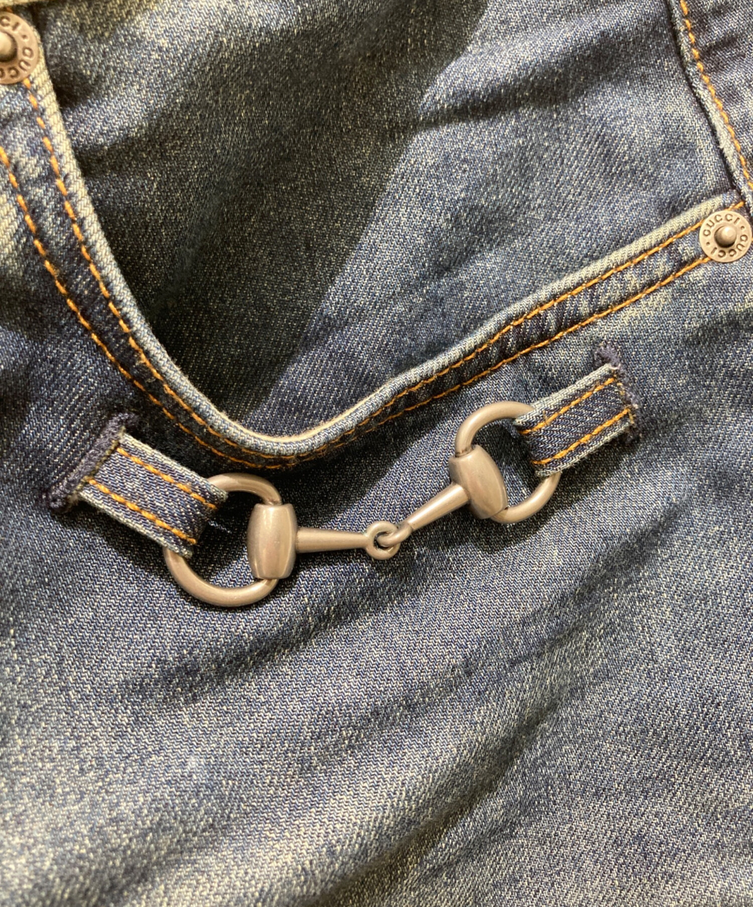 中古・古着通販】GUCCI (グッチ) ホースビットコットンデニムパンツ
