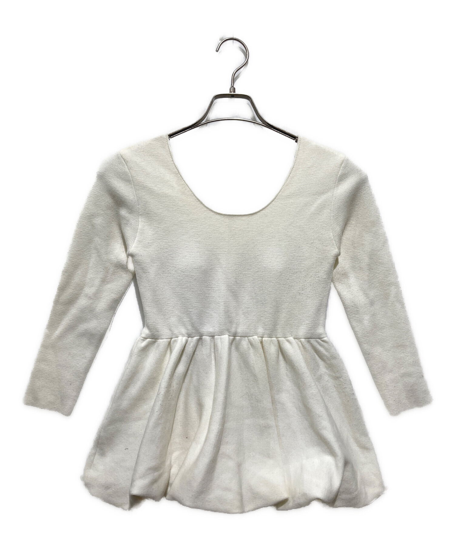 中古・古着通販】L'AUBE BLANC (ローブ ブラン) Balloon peplum Knit