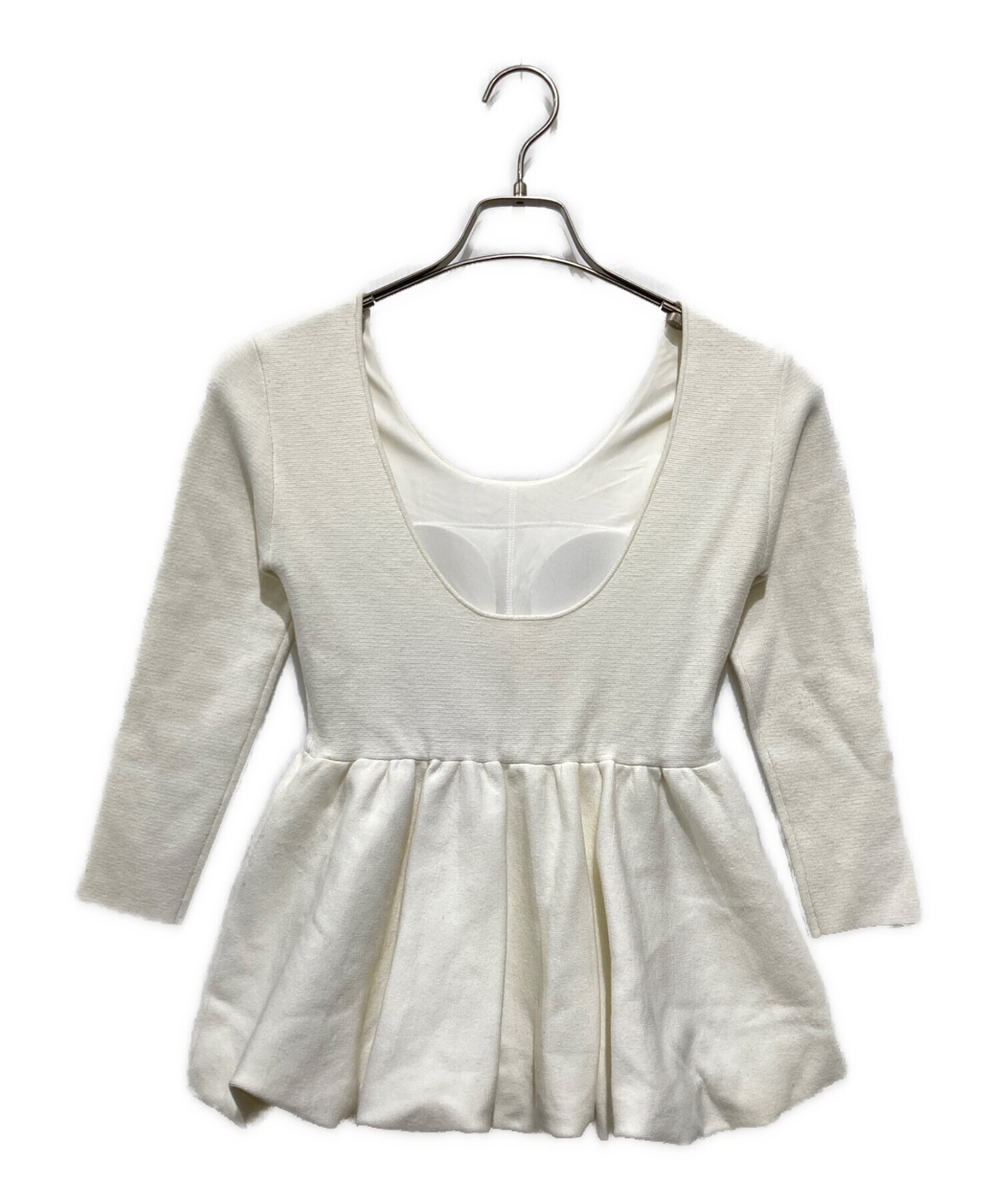 中古・古着通販】L'AUBE BLANC (ローブ ブラン) Balloon peplum Knit