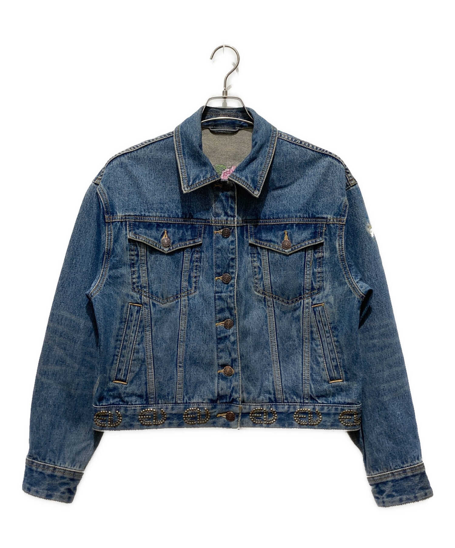 中古・古着通販】EVISU (エヴィス) バラ刺繍スタッズデニムジャケット