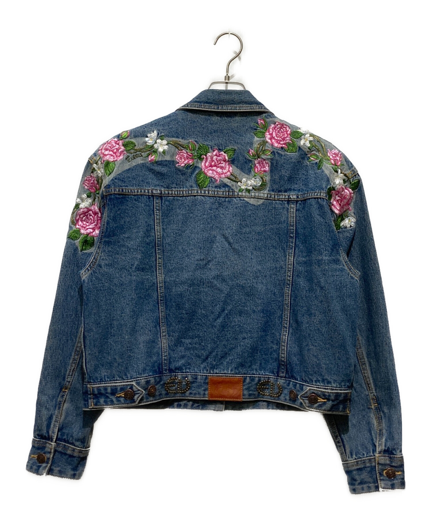 中古・古着通販】EVISU (エヴィス) バラ刺繍スタッズデニムジャケット 