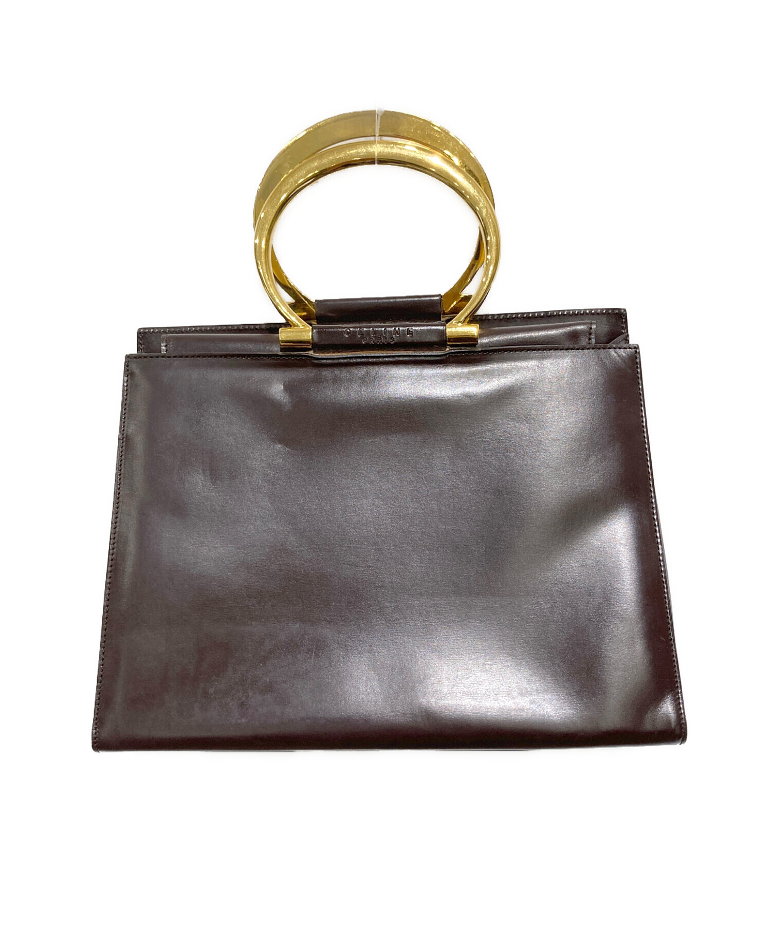 CELINE ブラウン レザー ハンドバッグ CELINE ブラウンレザー ハンドバッグ 【公式通販】