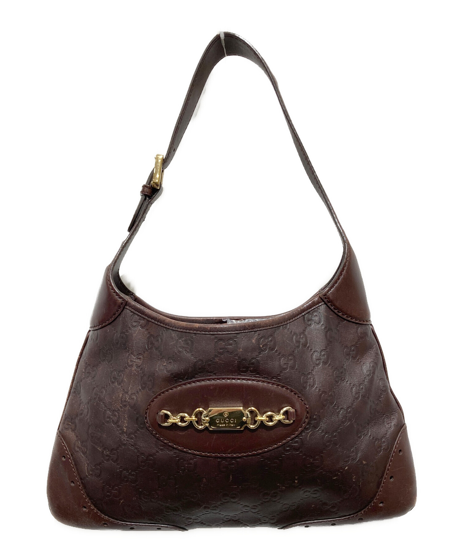 美品　グッチ　ワンショルダー　レザー　ショルダーバッグ　2WAY　ブラウン　茶 中古・古着通販】GUCCI (グッチ) GGワンショルダーバッグ ブラウン