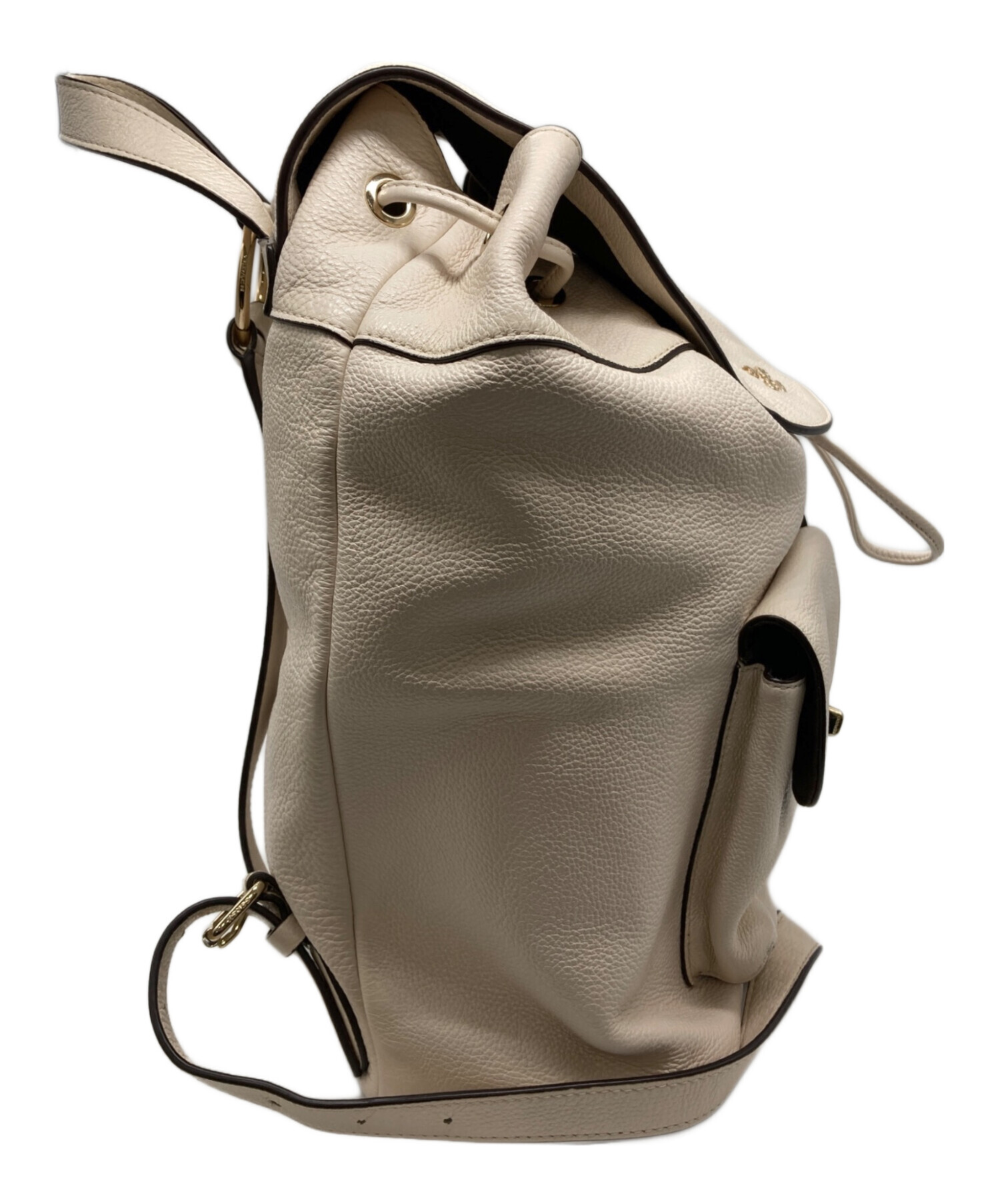 中古・古着通販】COACH (コーチ) レザーリュック ホワイト 未使用品