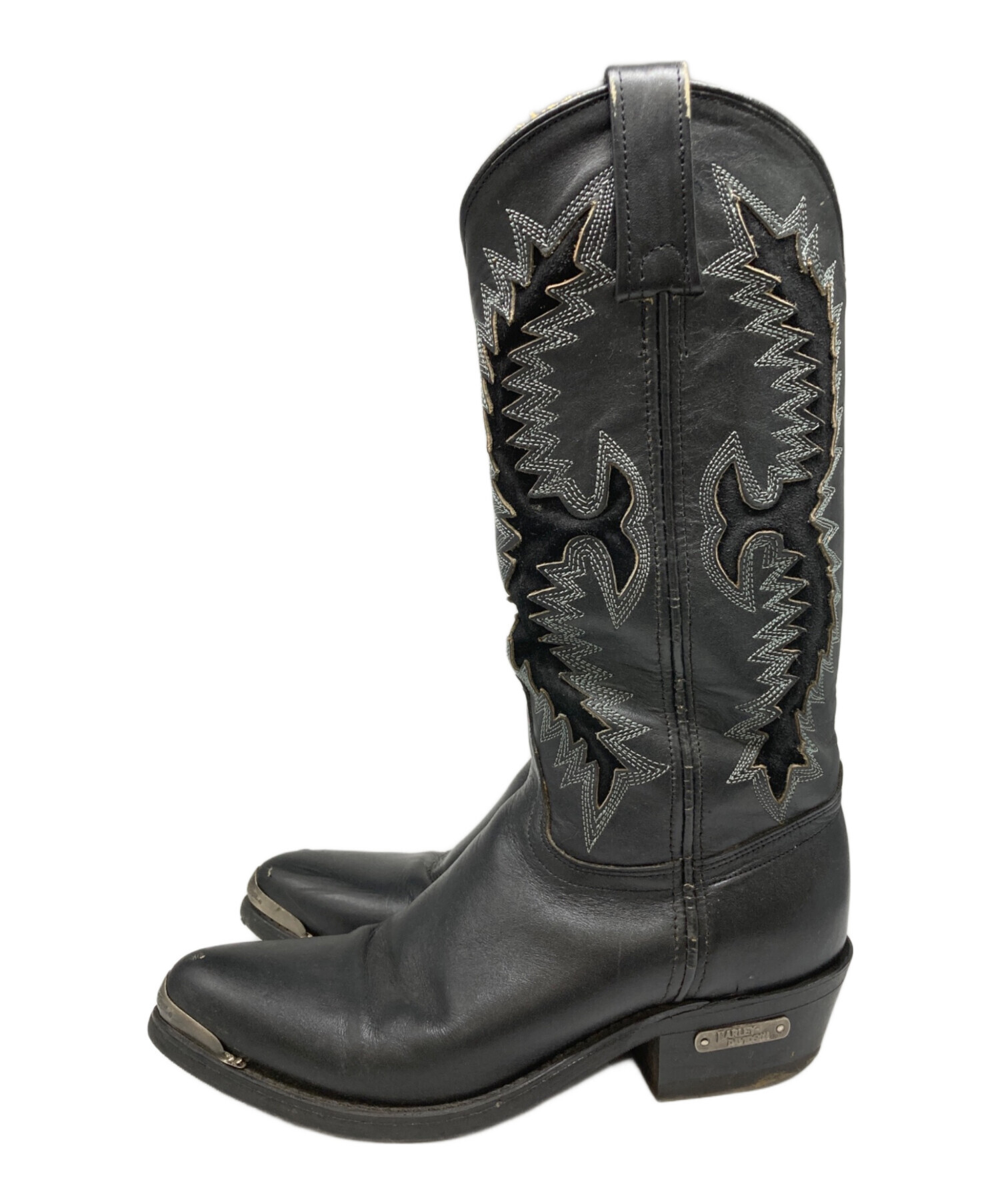 ハーレーダビッドソン ウエスタンブーツ ブラック 中古・古着通販】HARLEY-DAVIDSON (ハーレーダビッドソン) ウェスタン