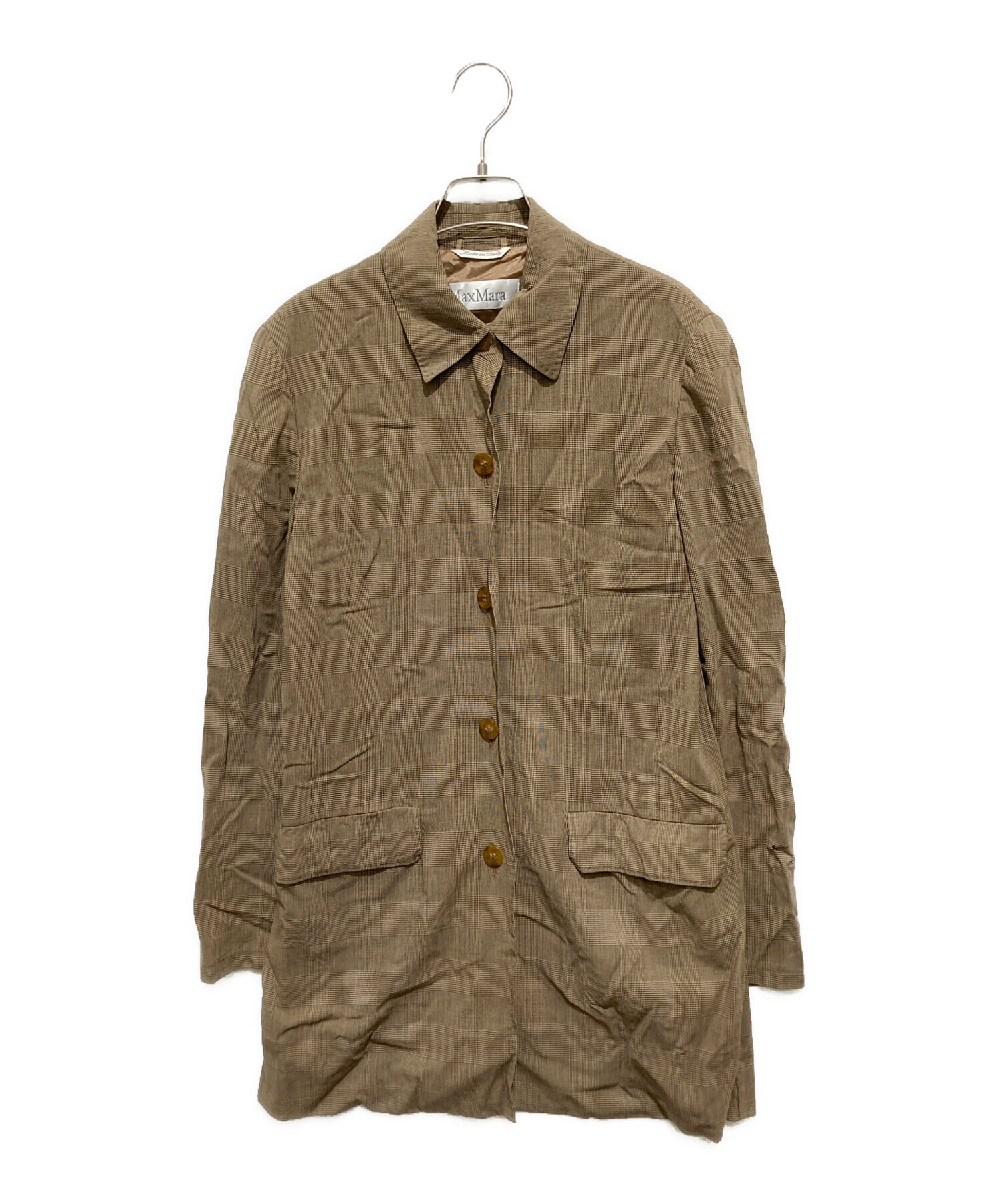 中古・古着通販】MaxMara (マックスマーラ) ウールチェックコート 