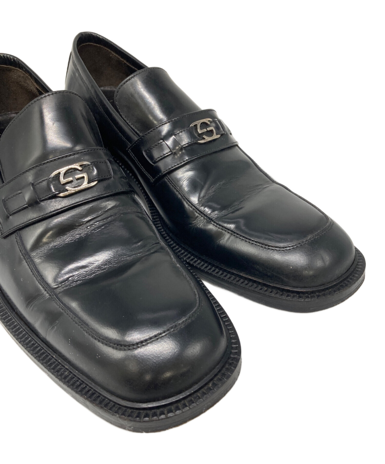 中古GUCCI ブラック ローファー　40 E JP25.0〜25.5cm位 中古・古着通販】GUCCI (グッチ) ローファー ブラック サイズ:40 1/2