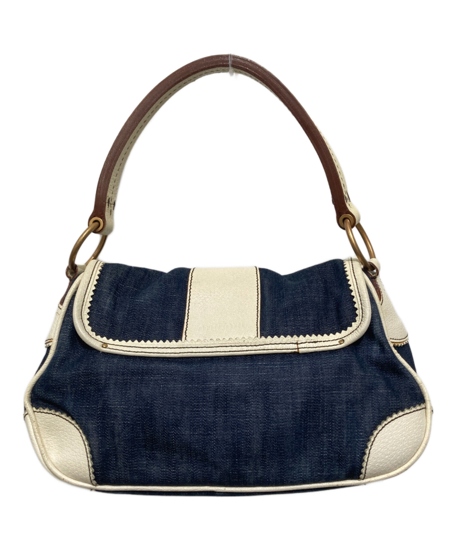 中古・古着通販】MIU MIU (ミュウミュウ) デニムワンショルダーバッグ 