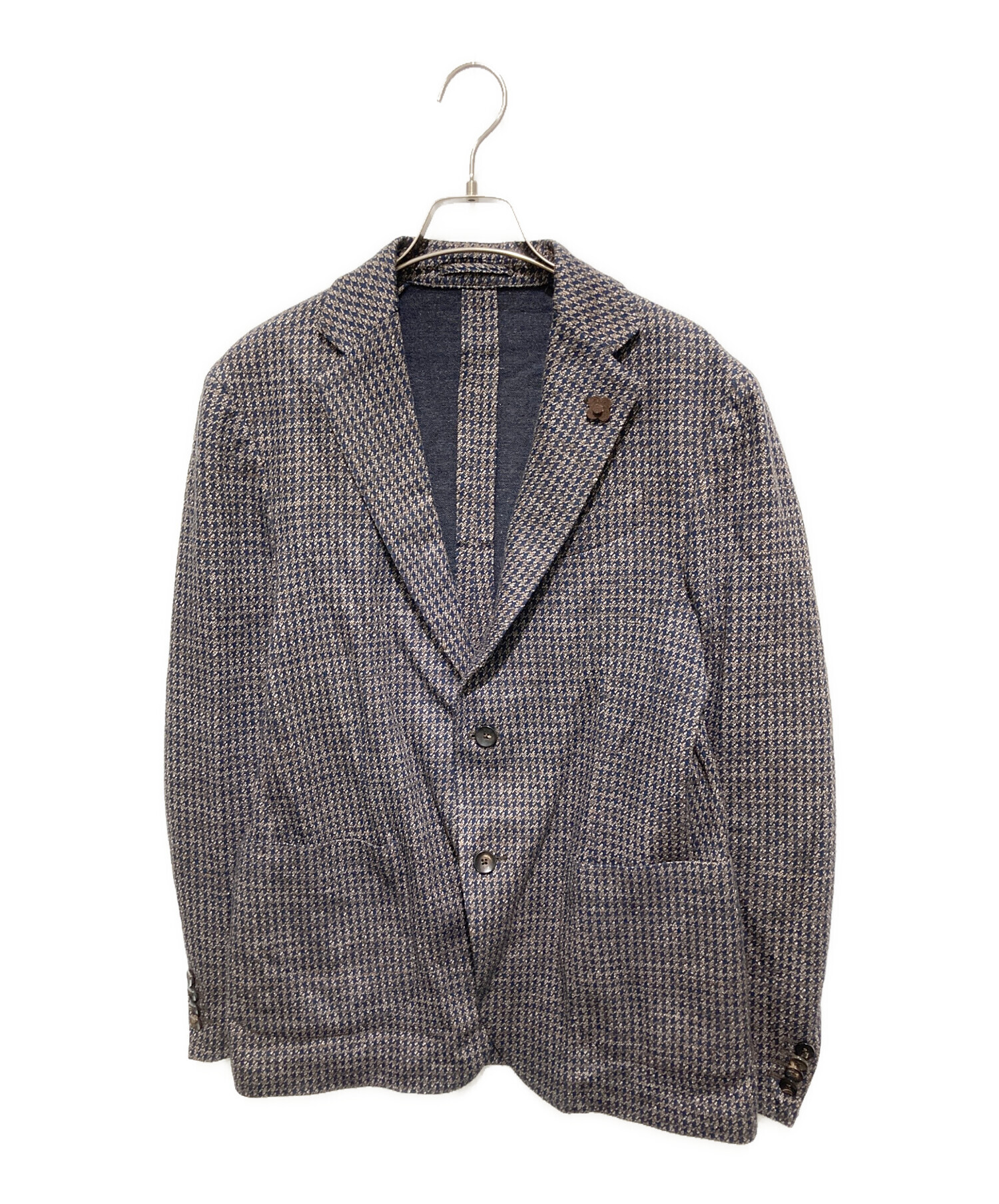 ラルディーニ LARDINI アンコン ジャケット ヘリンボーン ブートニエール 中古・古着通販】LARDINI (ラルディーニ) アンコンジャケット ブラウン