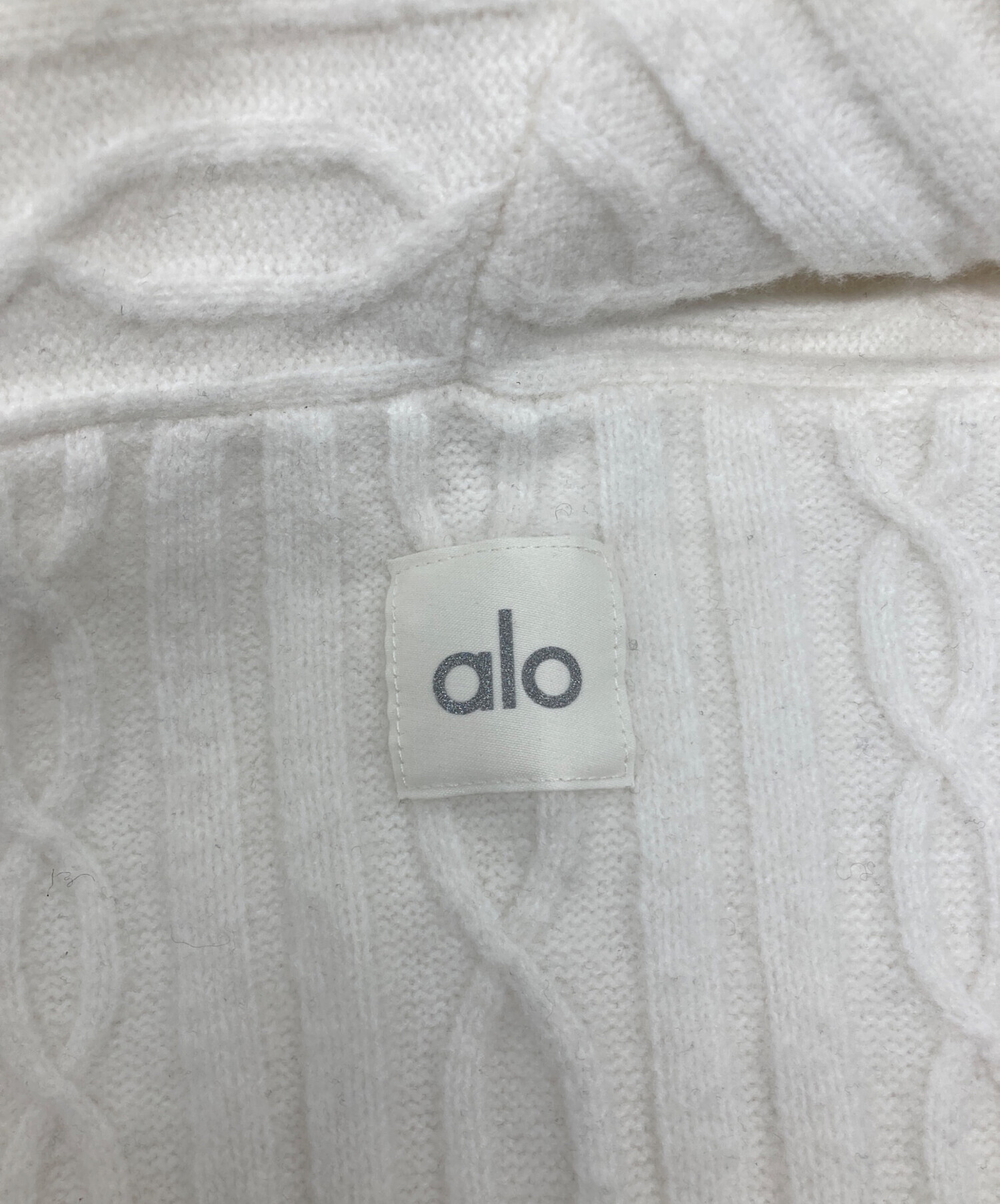 中古・古着通販】alo yoga (アローヨガ) ニットパーカー ホワイト