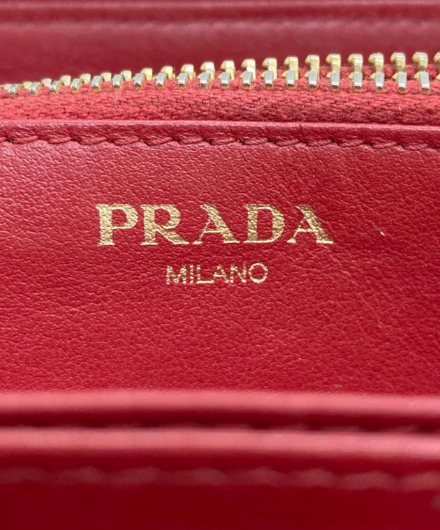 中古・古着通販】PRADA (プラダ) ラウンドファスナー財布 レッド