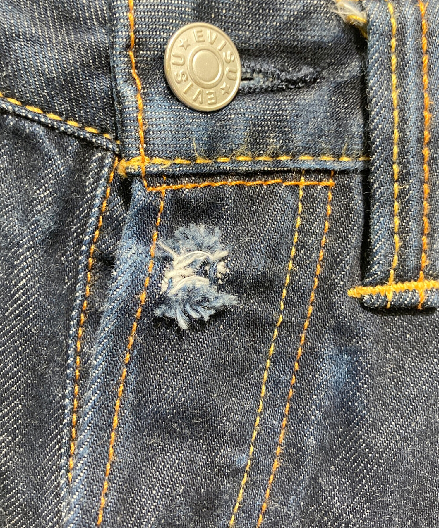中古・古着通販】EVISU (エヴィス) ブルーペイントペンキデニムパンツ