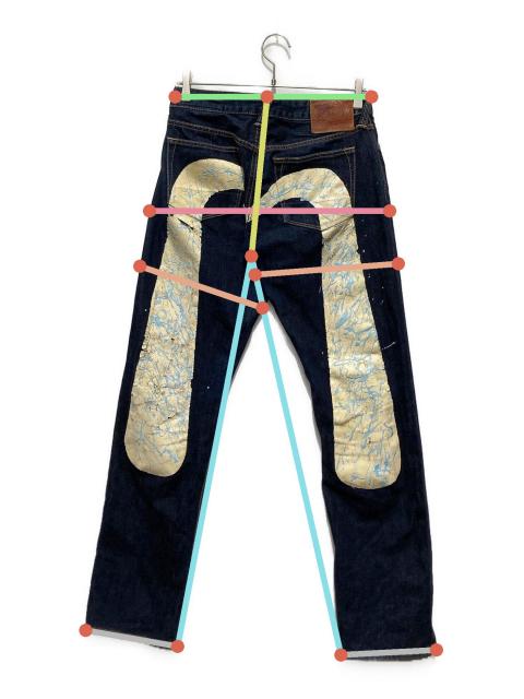 evisu ユニークペイント　デニムパンツ 中古・古着通販】EVISU (エヴィス) ブルーペイントペンキデニムパンツ