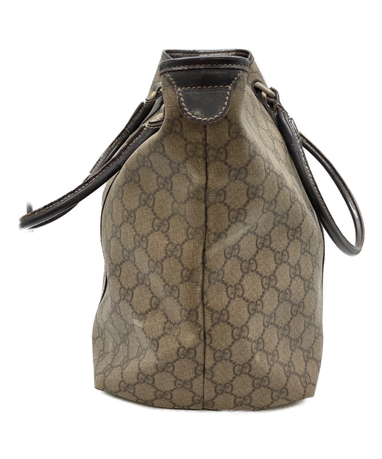 中古・古着通販】GUCCI (グッチ) GGスプリーム トートバッグ ブラウン
