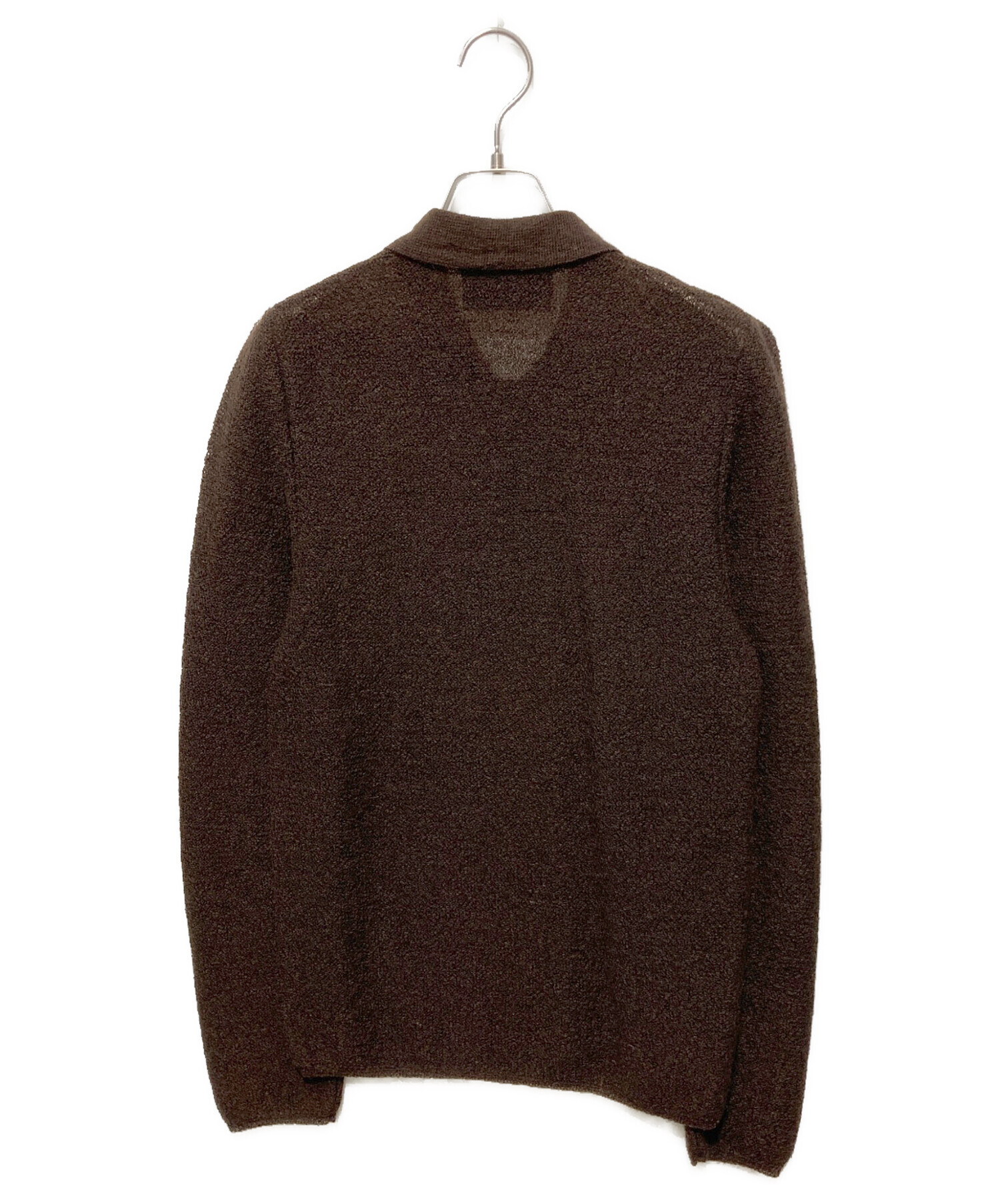PRADA プラダ オールド プラダラメニット ポロシャツトップス 中古・古着通販】PRADA (プラダ) シアーニットポロシャツ ブラウン