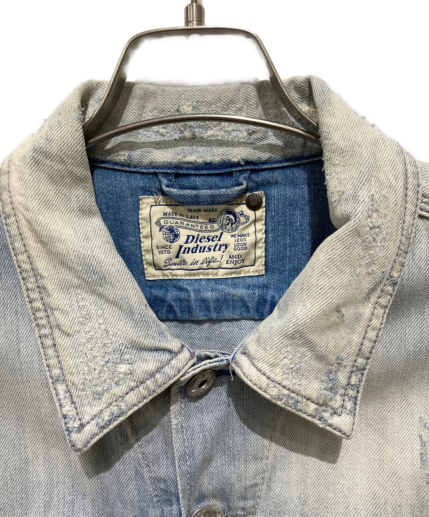 中古・古着通販】DIESEL (ディーゼル) ダメージ加工デニムジャケット