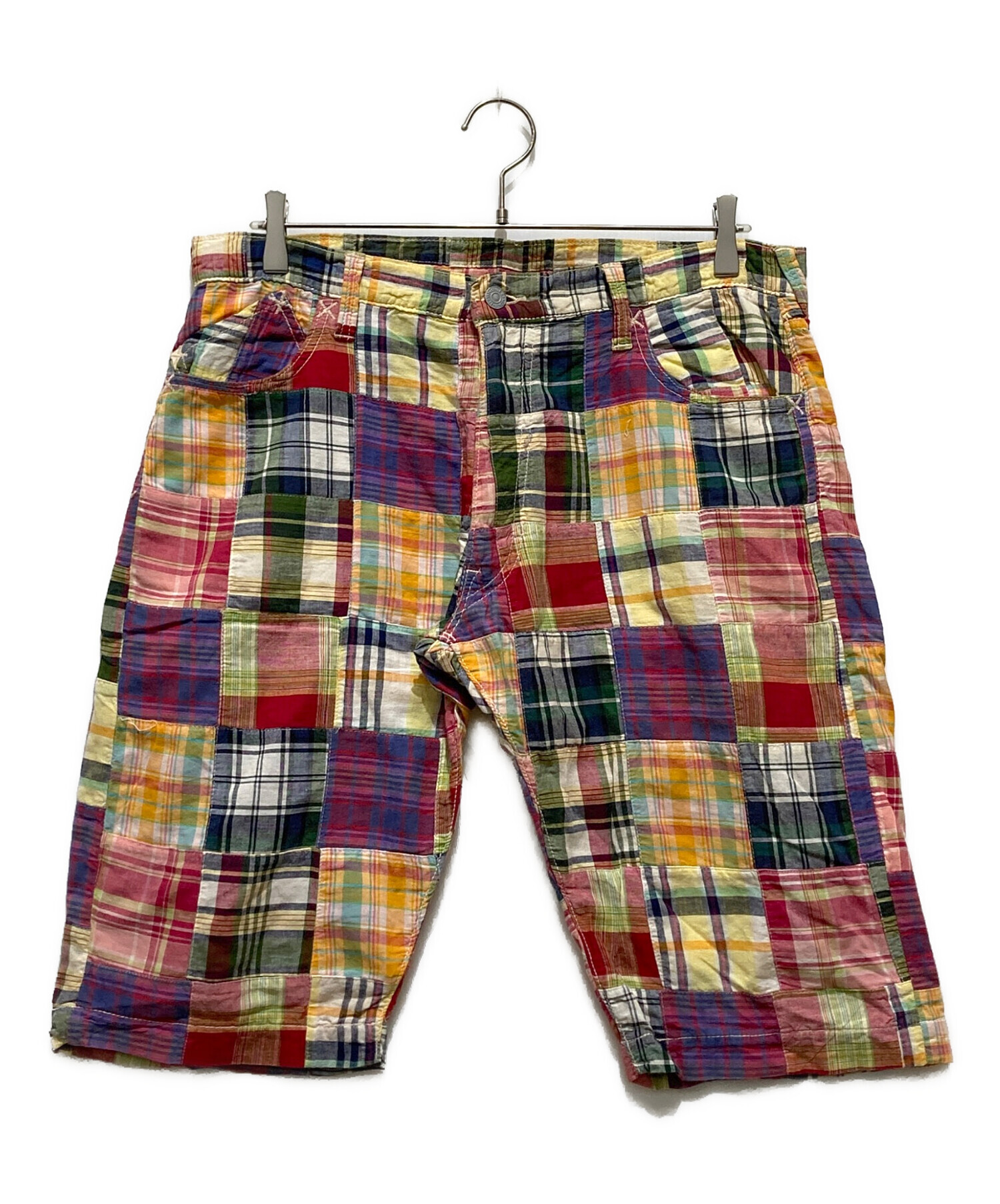 中古・古着通販】EVISU (エヴィス) パッチワークチェックハーフパンツ 