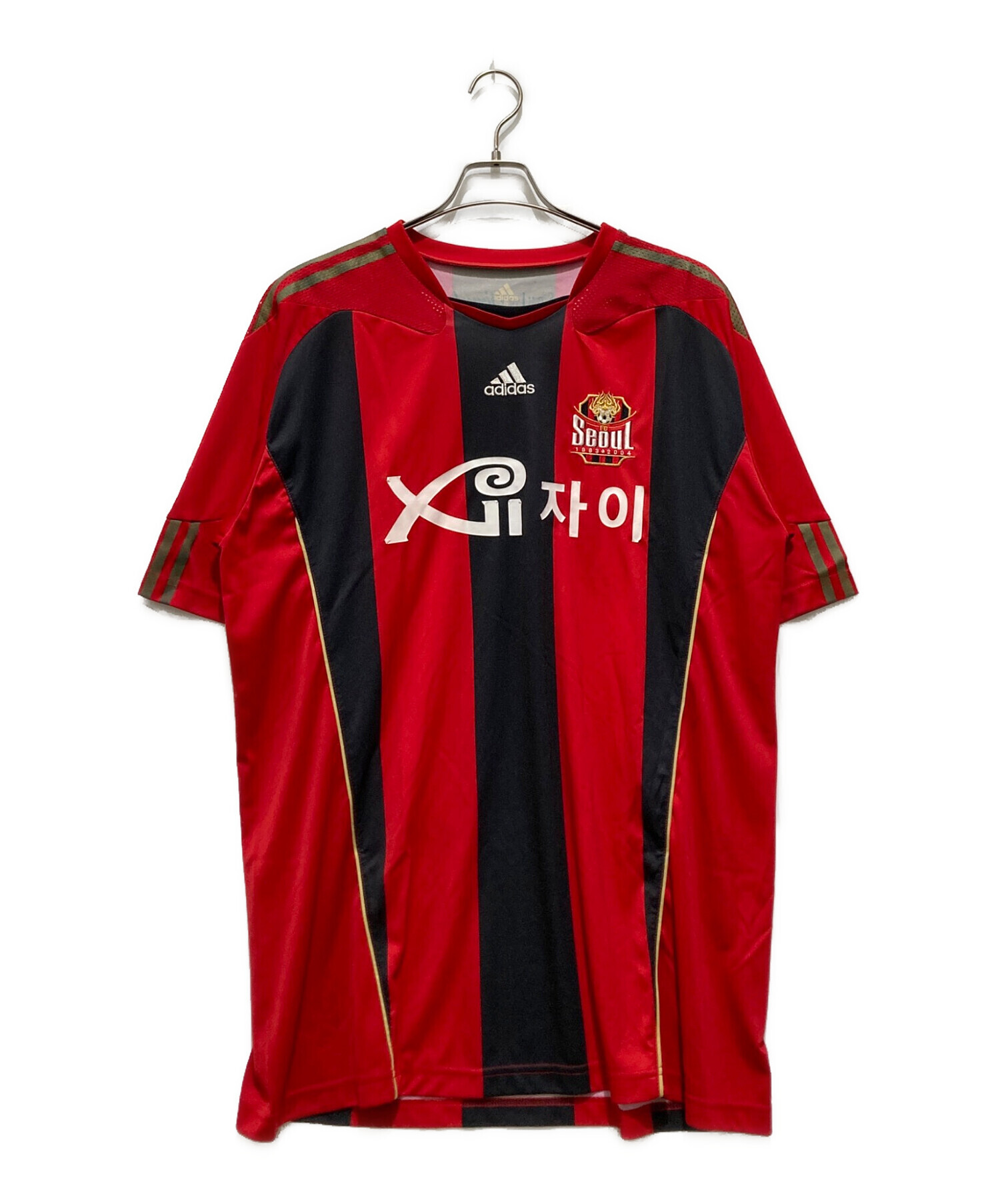 中古・古着通販】adidas (アディダス) ゲームシャツ レッド サイズ:10
