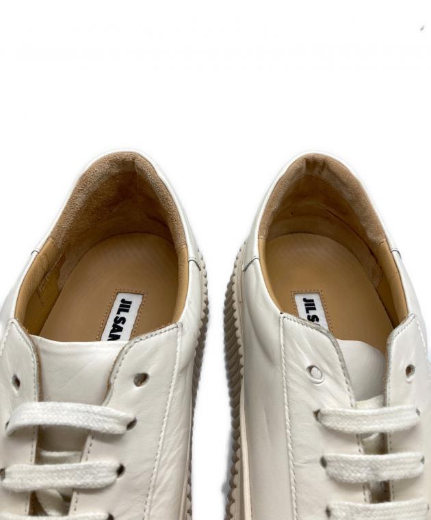 正規品 JIL SANDER ジルサンダー スニーカー40 ホワイト ベージュ 中古・古着通販】JIL SANDER (ジルサンダー) プラットフォーム