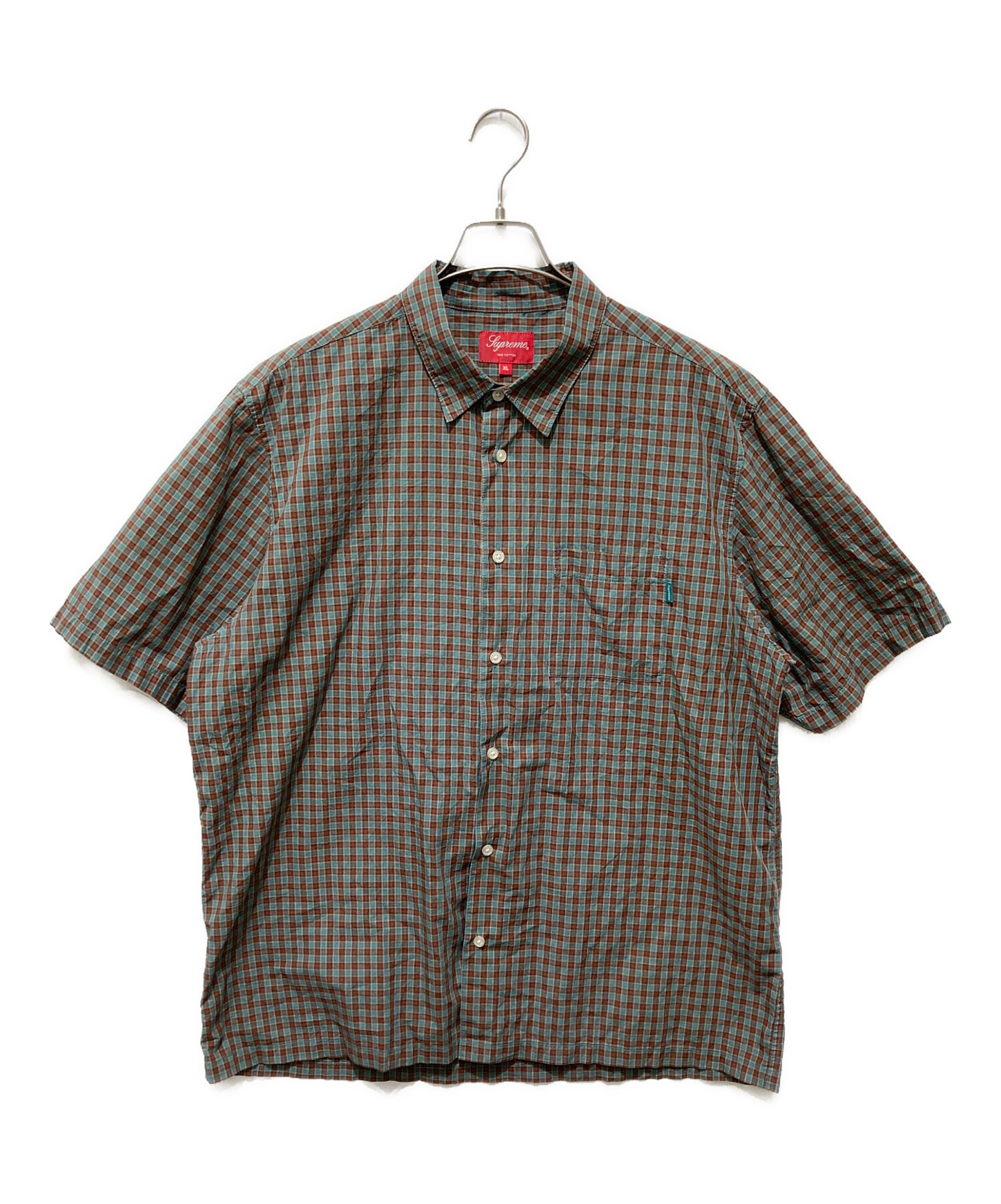 中古・古着通販】SUPREME (シュプリーム) Plaid S/S Shirt ブラウン 