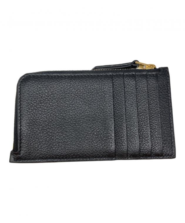 未使用 セリーヌ ジップ付きカードホルダー グレインドカーフスキン ブラック 黒 中古・古着通販】CELINE (セリーヌ) ジップ付きロングカードホルダー
