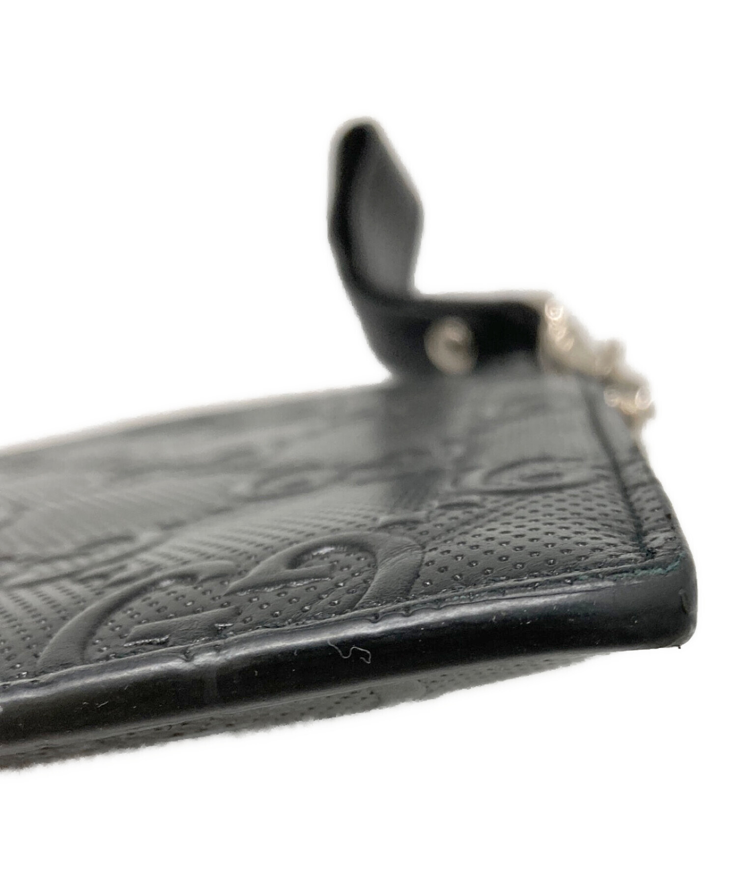 中古・古着通販】GUCCI (グッチ) GGエンボスクラッチバッグ ブラック