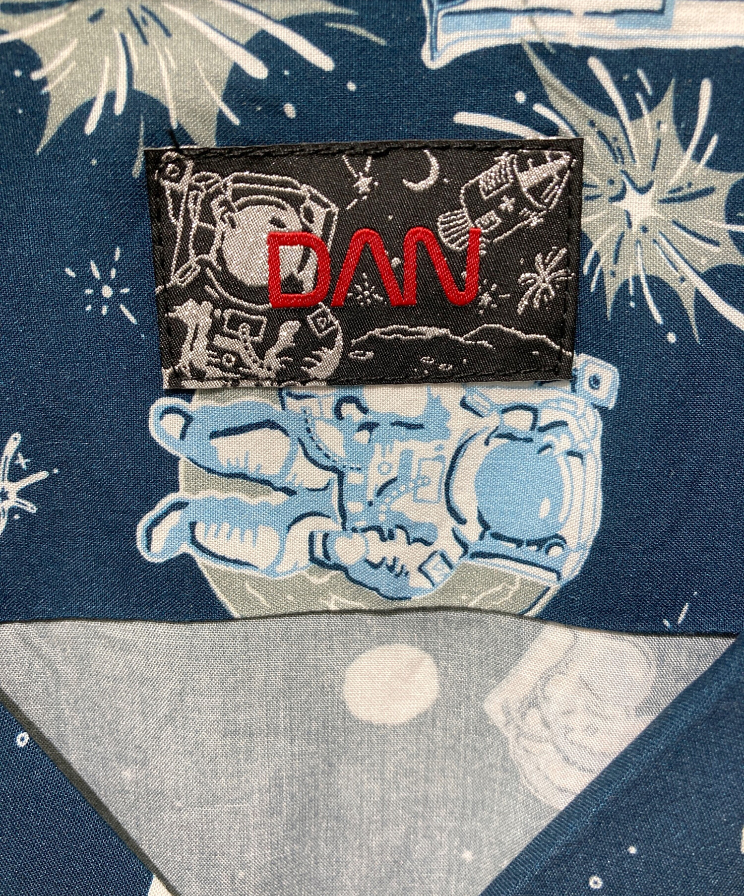 トップス DAN Space Aloha Long Shirt - BLACK 中古・古着通販】DAN (ダン) Space Aloha Shirt ネイビー サイズ:M