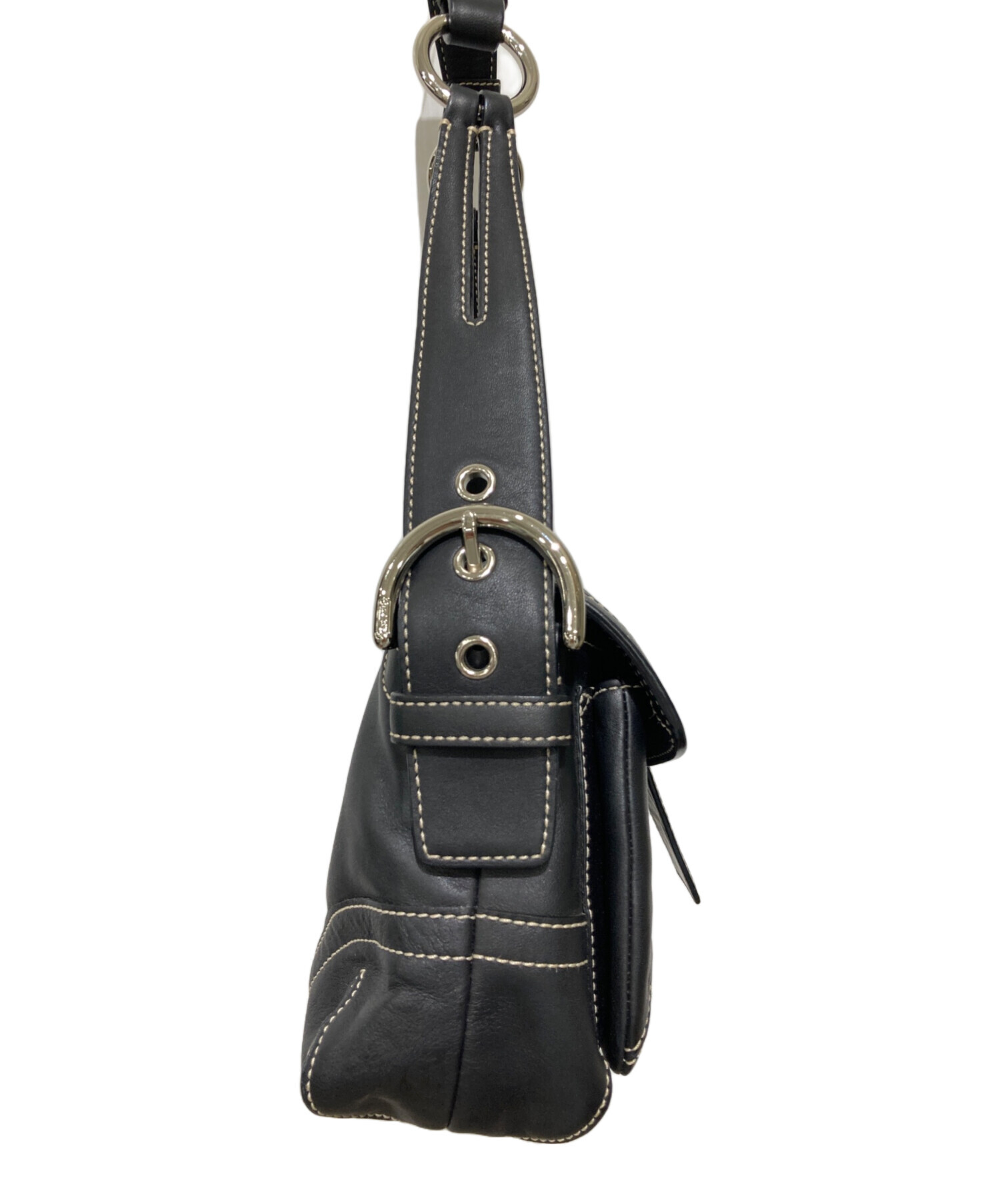 中古・古着通販】COACH (コーチ) ワンショルダーバッグ ブラック