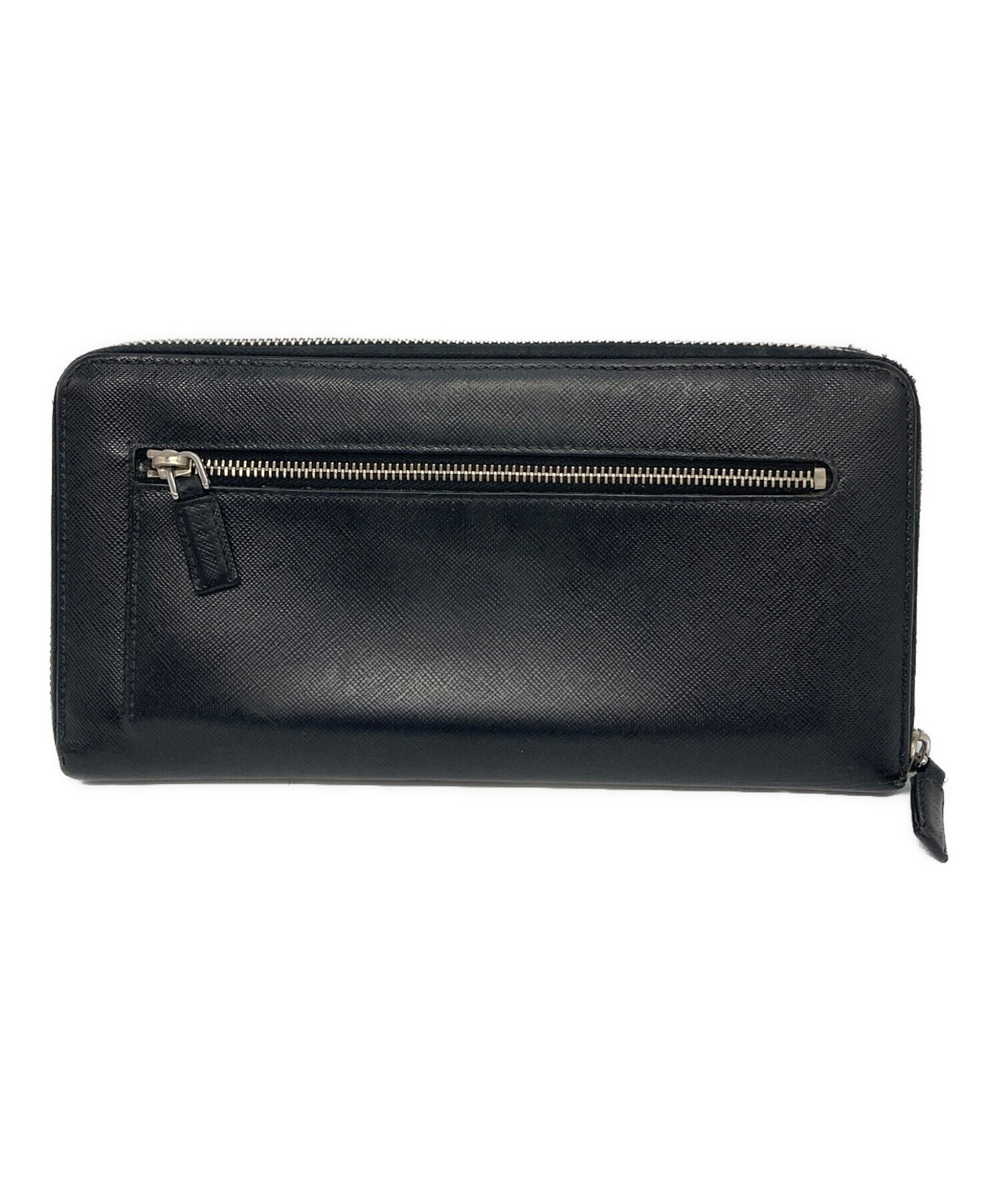中古・古着通販】PRADA (プラダ) ラウンドファスナー財布 ブラック